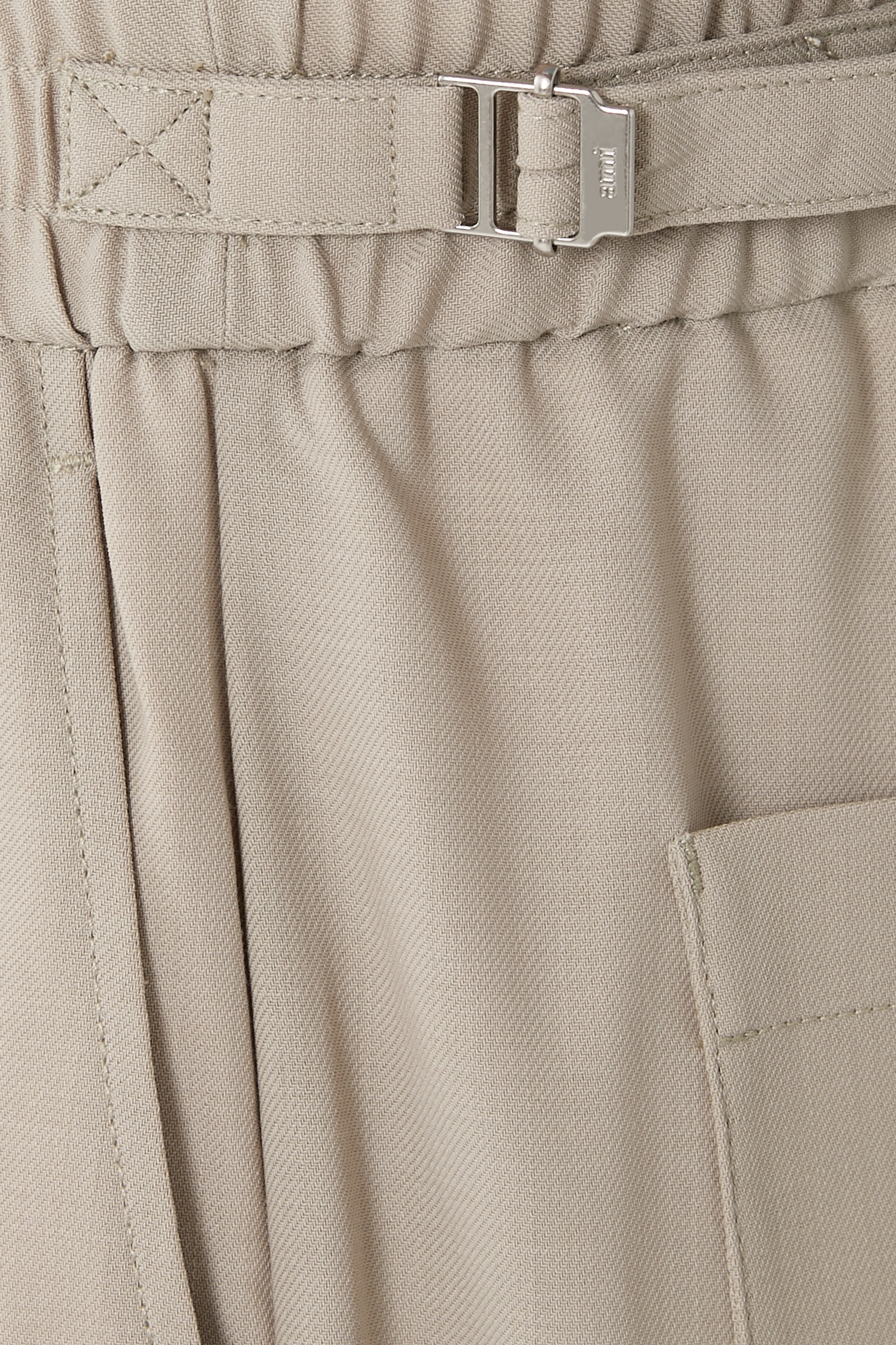 بنطال بحزام خصر مطاطي صوف