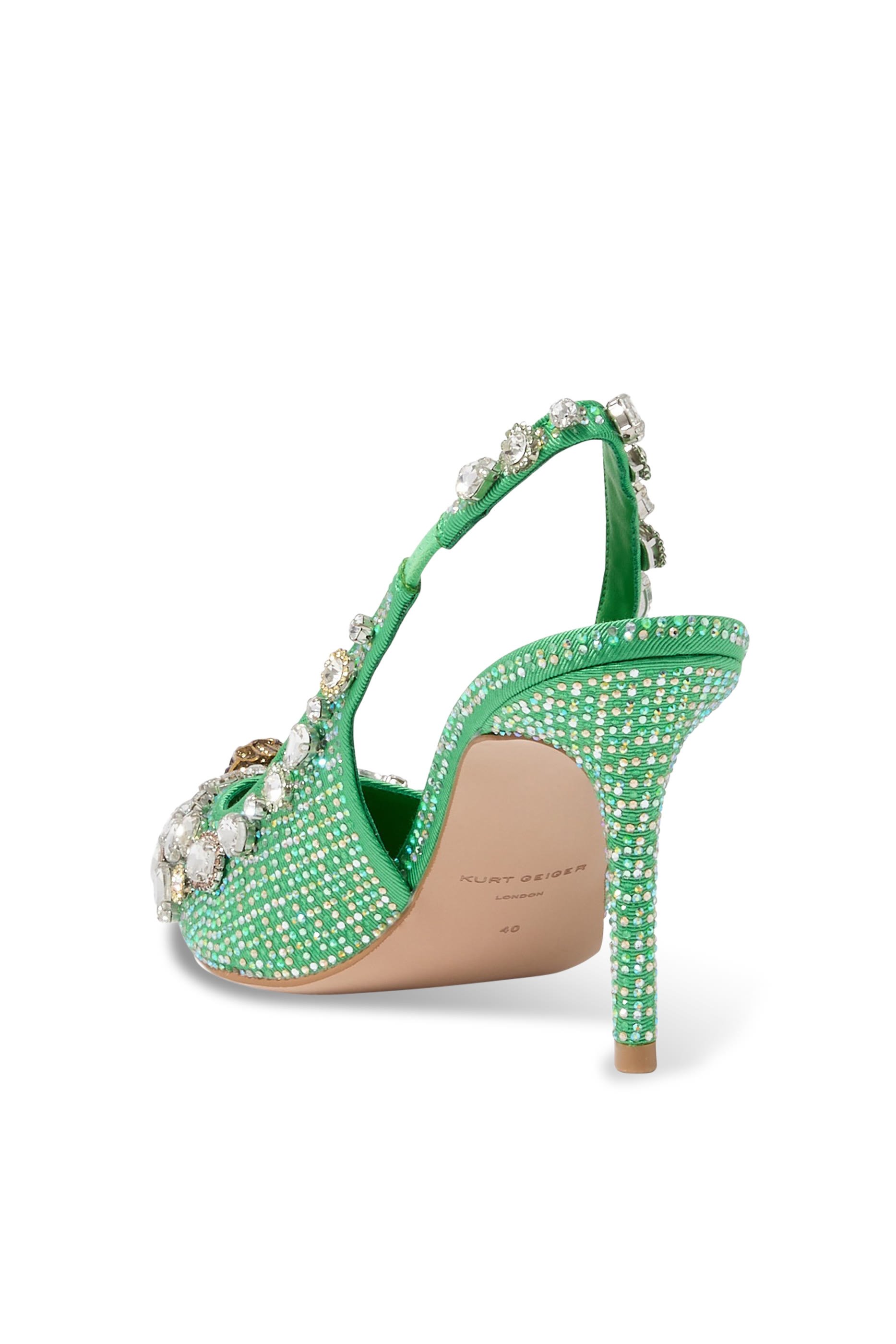 حذاء بلغرافيا بسير خلفي وكعب عالي