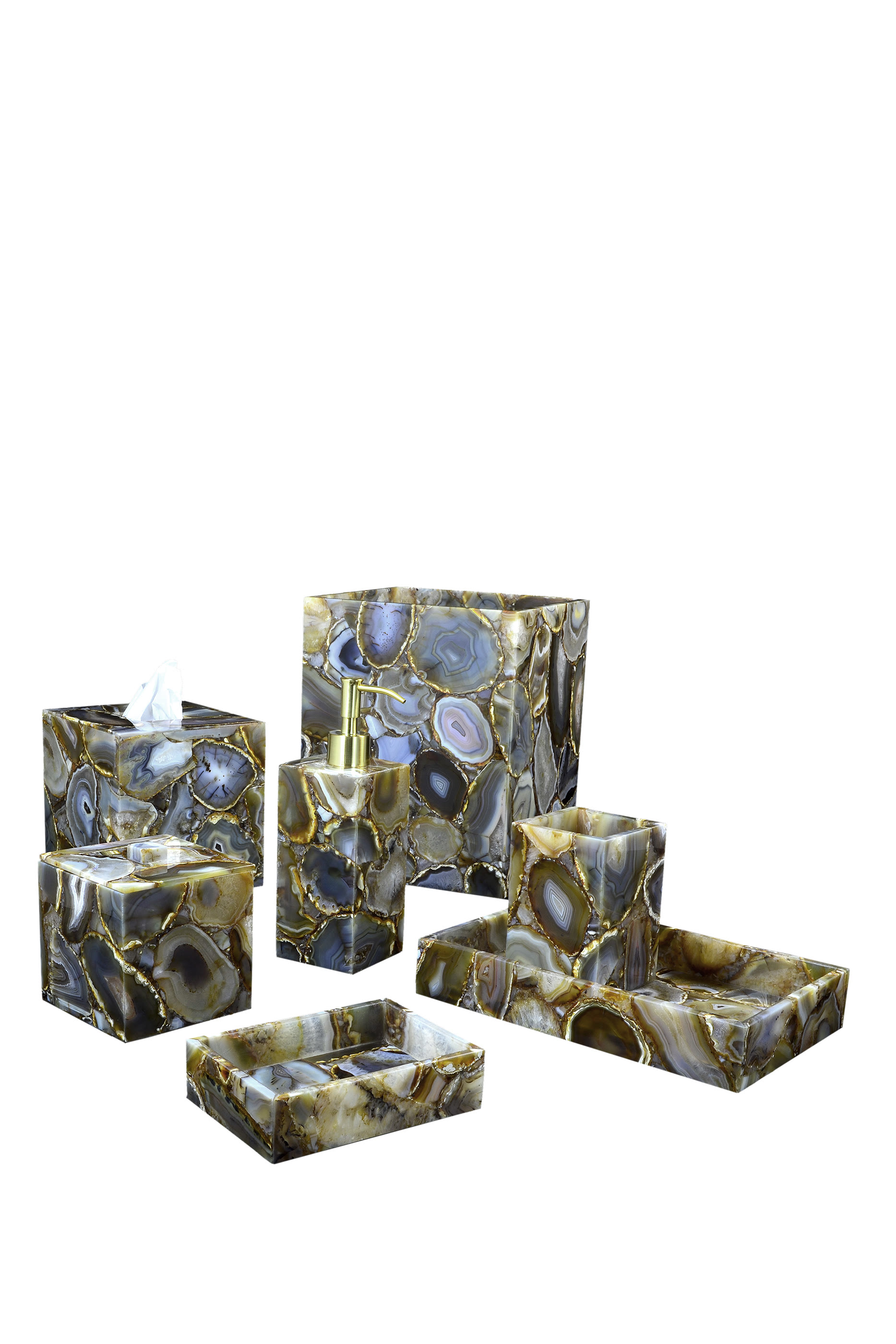 علبة من العقيق شبه الكريم