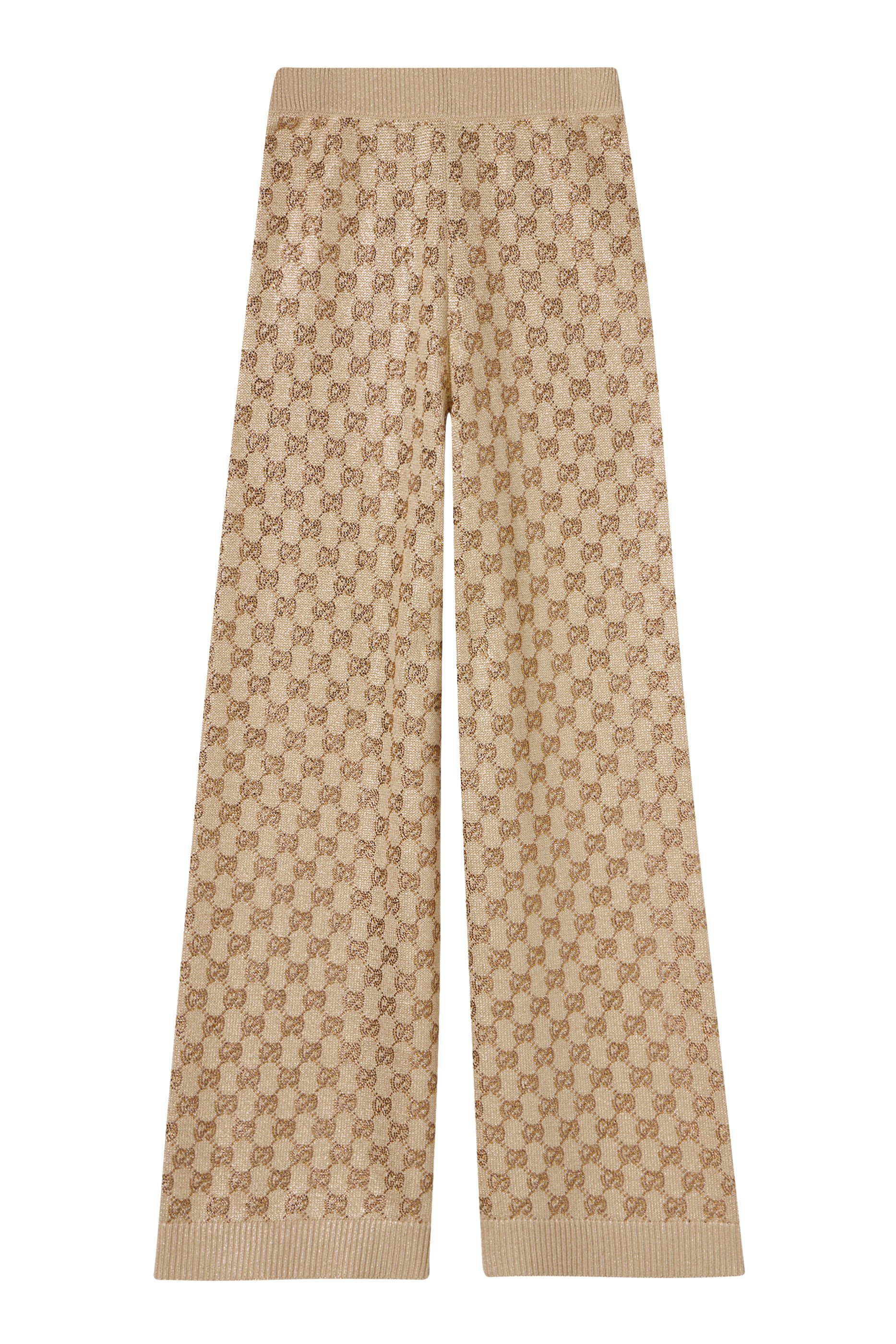 بنطال ليجر بنقشة شعار حرفي الماركة مرصع بالكريستال بالكامل 