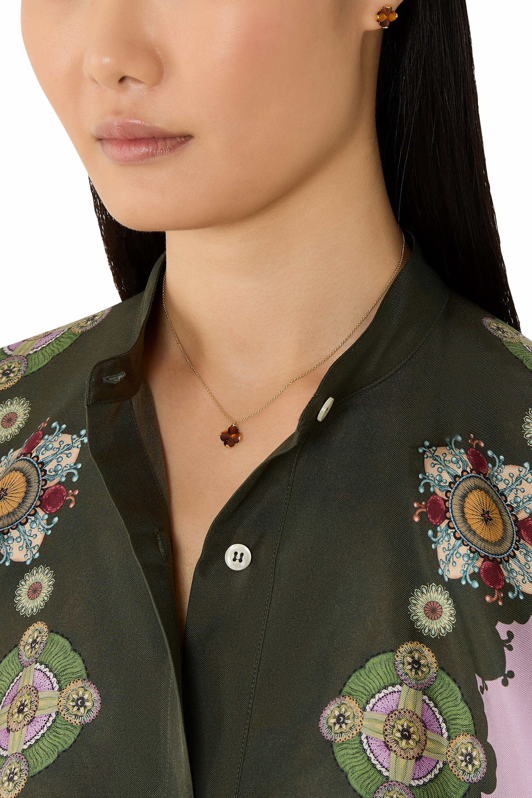 قلادة بدلاية بتصميم زهرة سبايد صغيرة، معدن مطلي وأسيتات