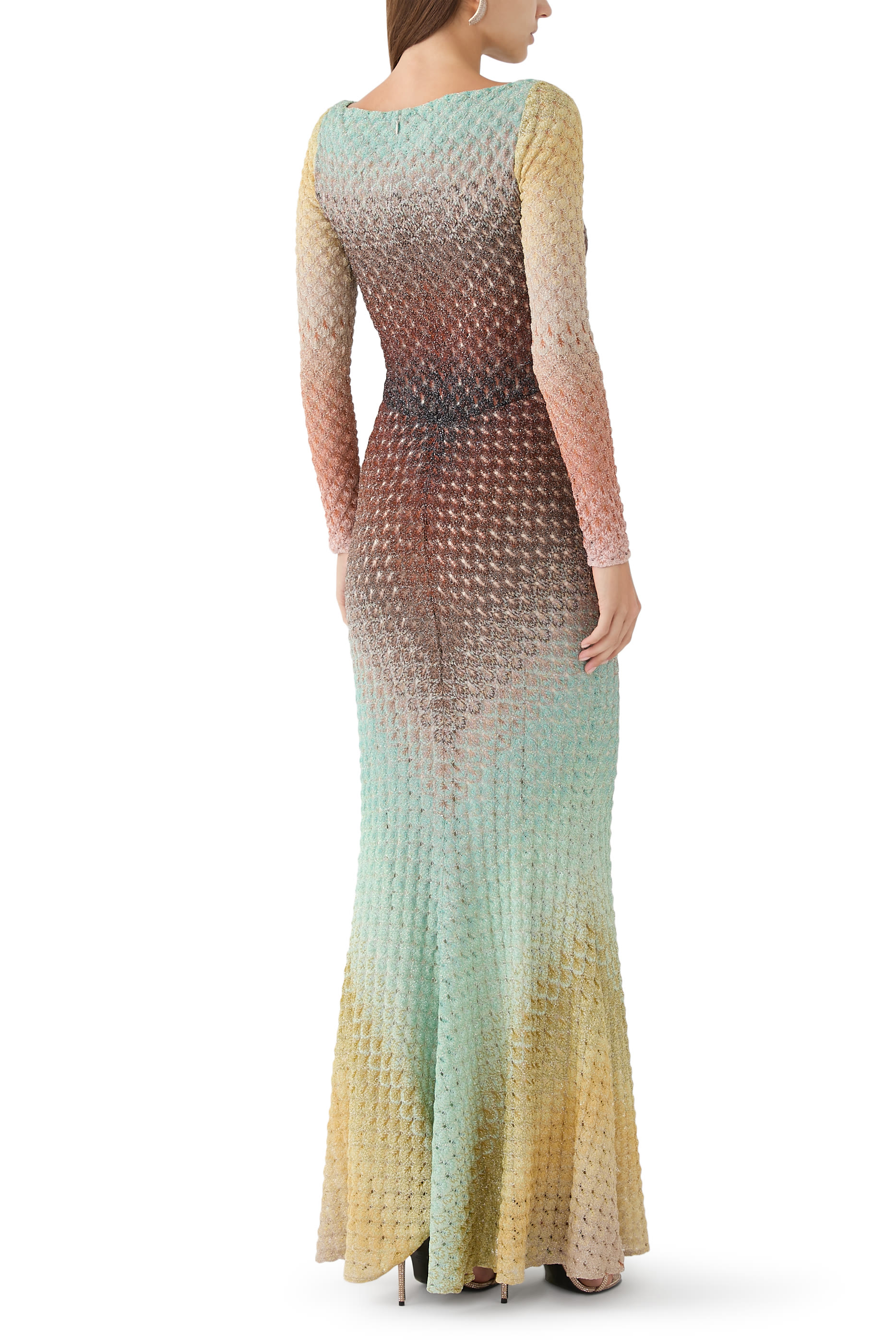 فستان طويل اومبريه متدرج دانتيل راتشيل