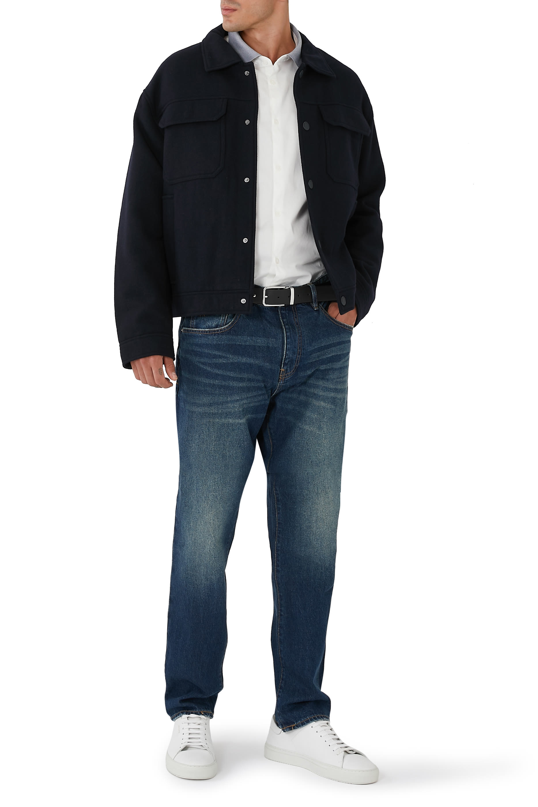 حزام بشعار الماركة جلد