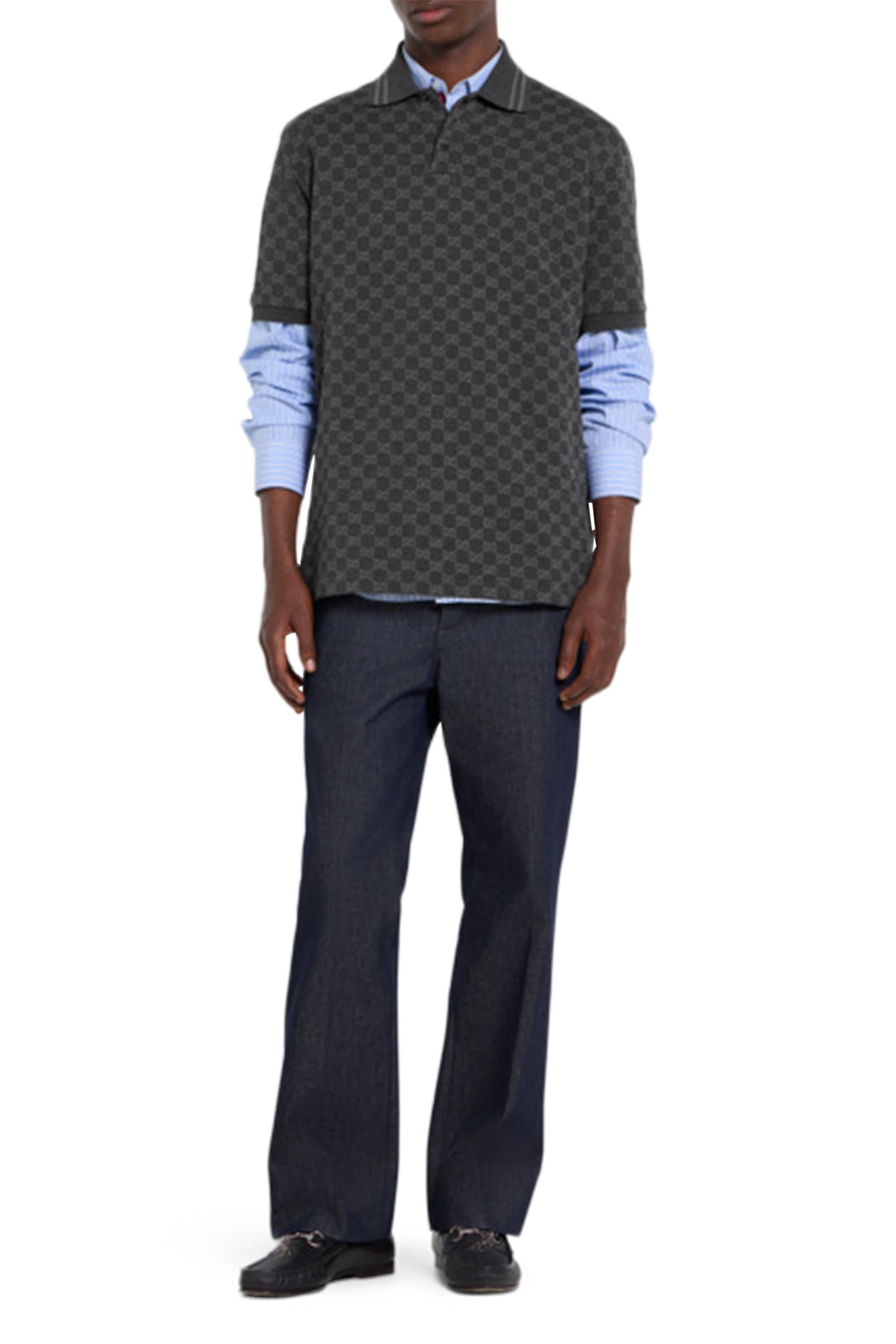 قميص بولو بشعار الماركة جاكار قطن بيكيه