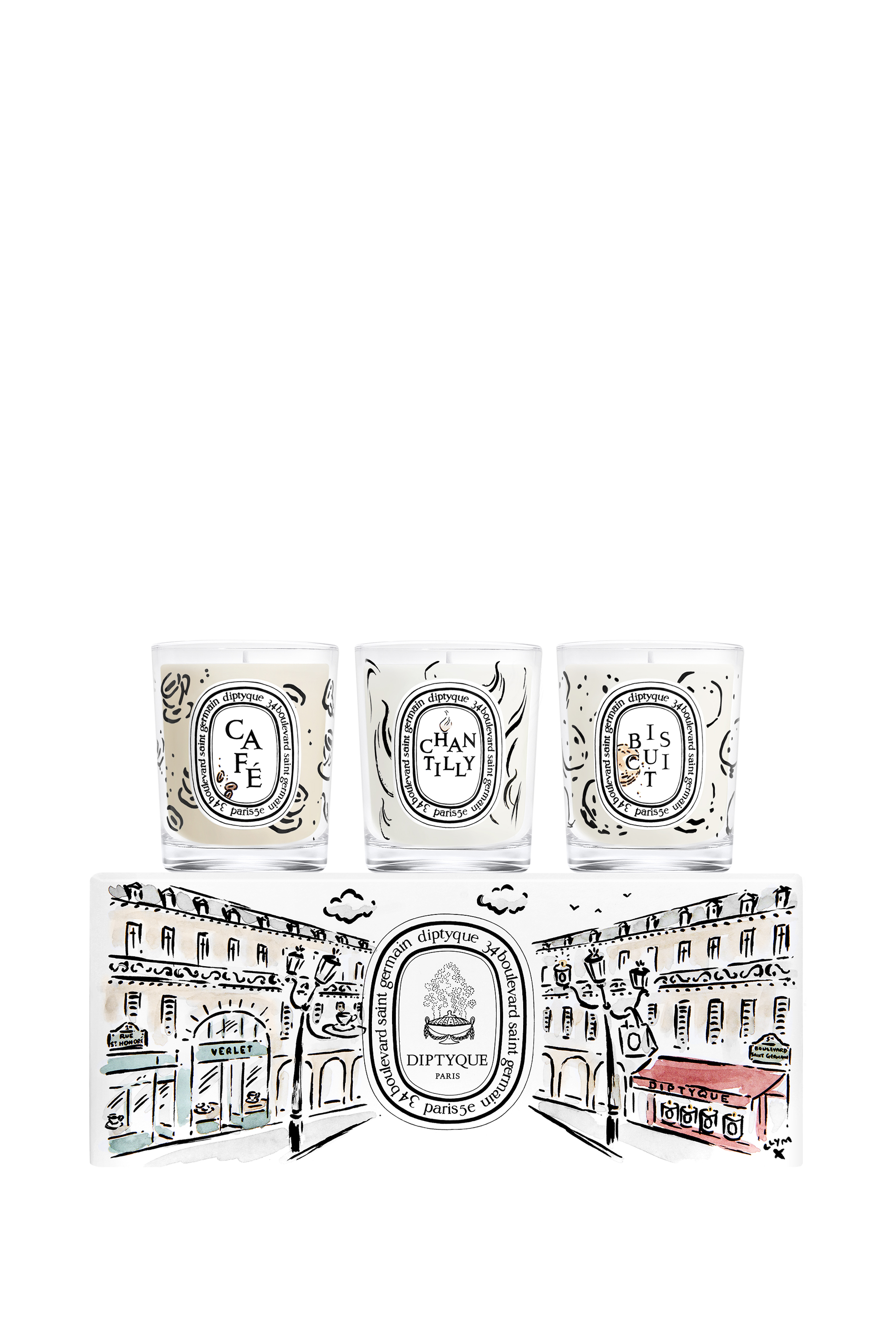 شموع كافيه، شانتيلي، بيسكيت