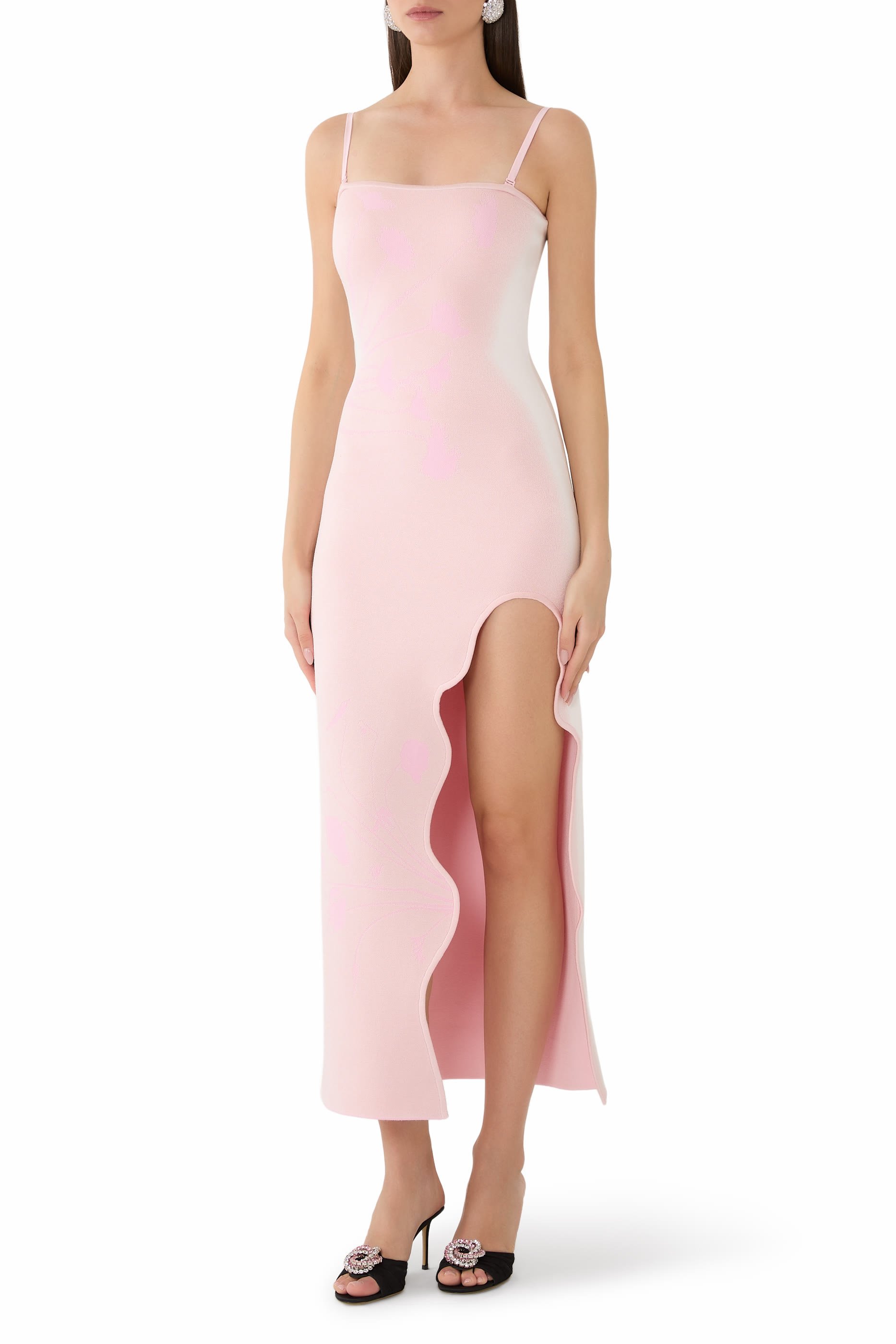 فستان إيريس طويل بلا أكمام بطبعة أزهار 