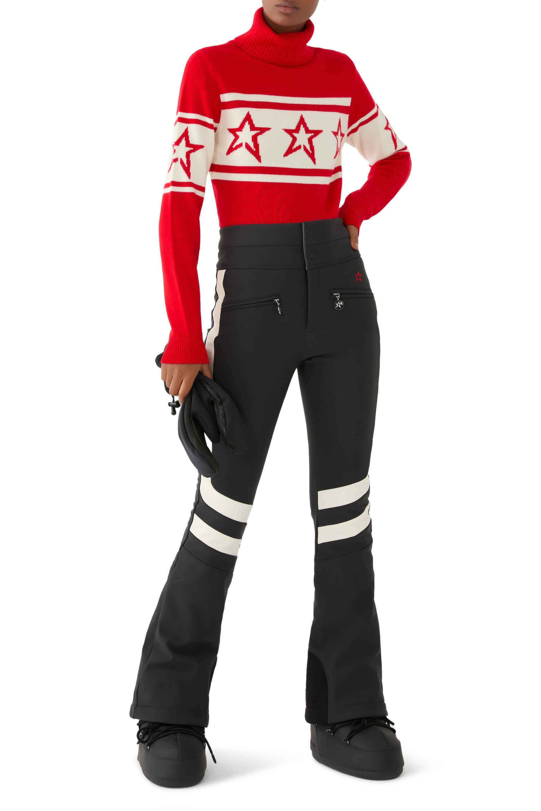 بنطال تزلج أورورا واسع بخصر مرتفع