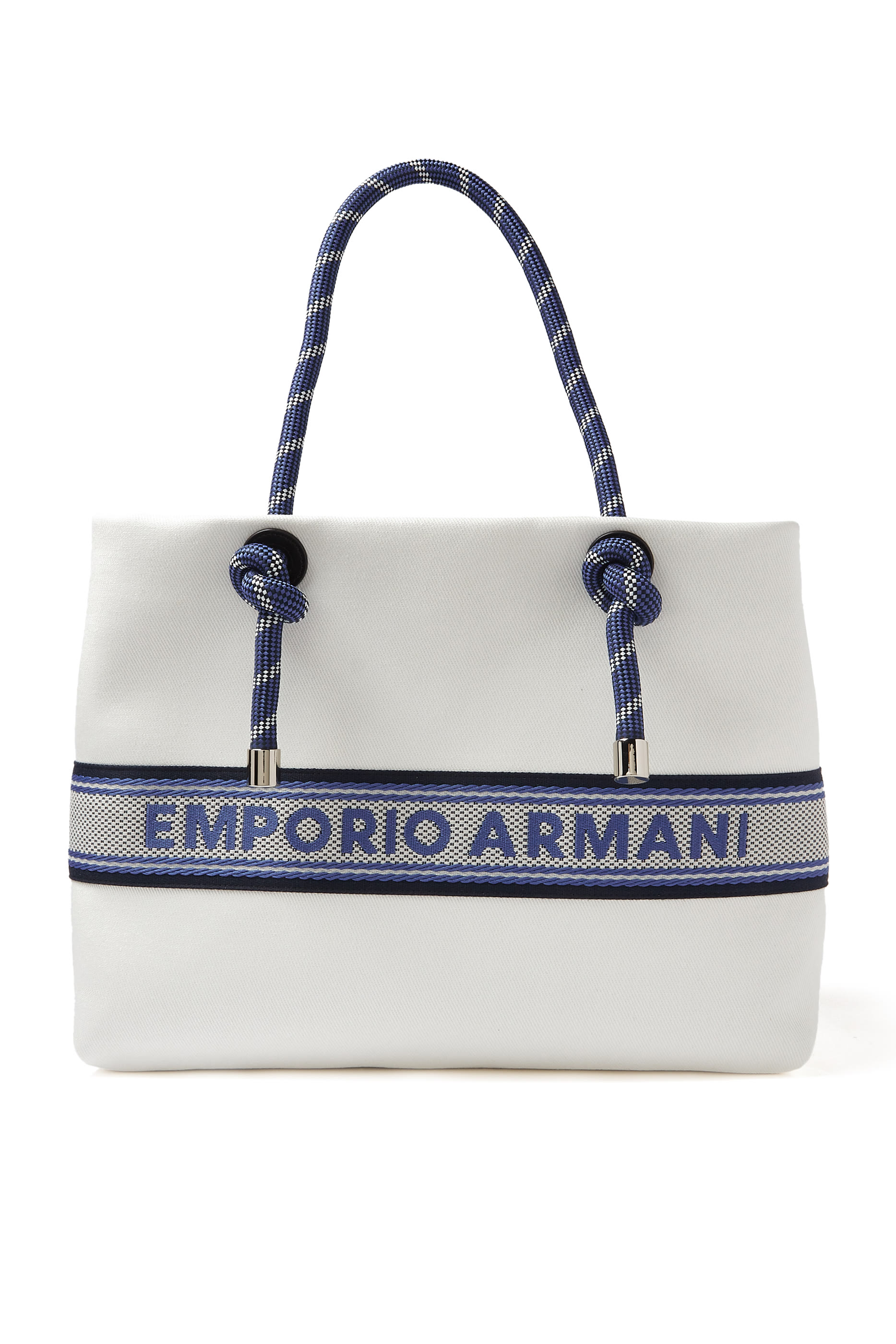 حقيبة يد بشريط بشعار الماركة