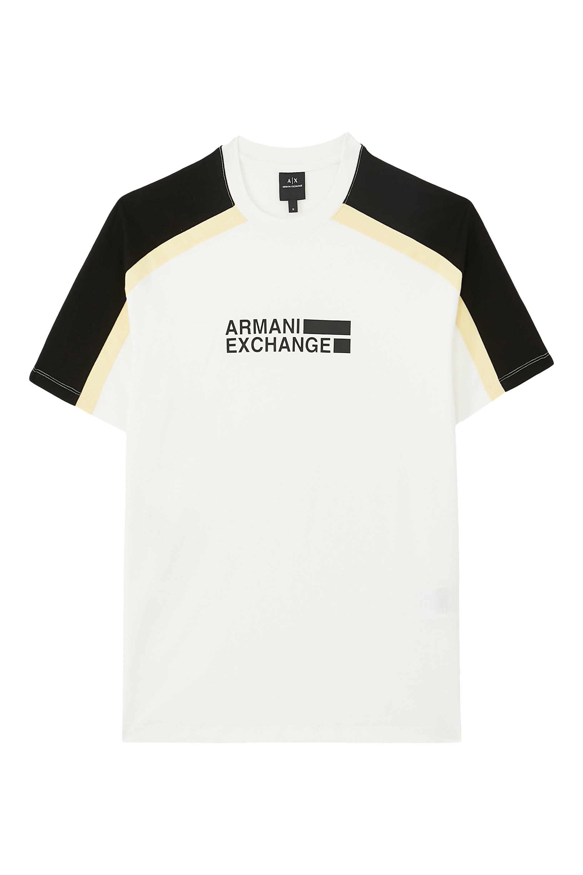 تيشيرت بياقة ضيقة بنقشة شعار الماركة