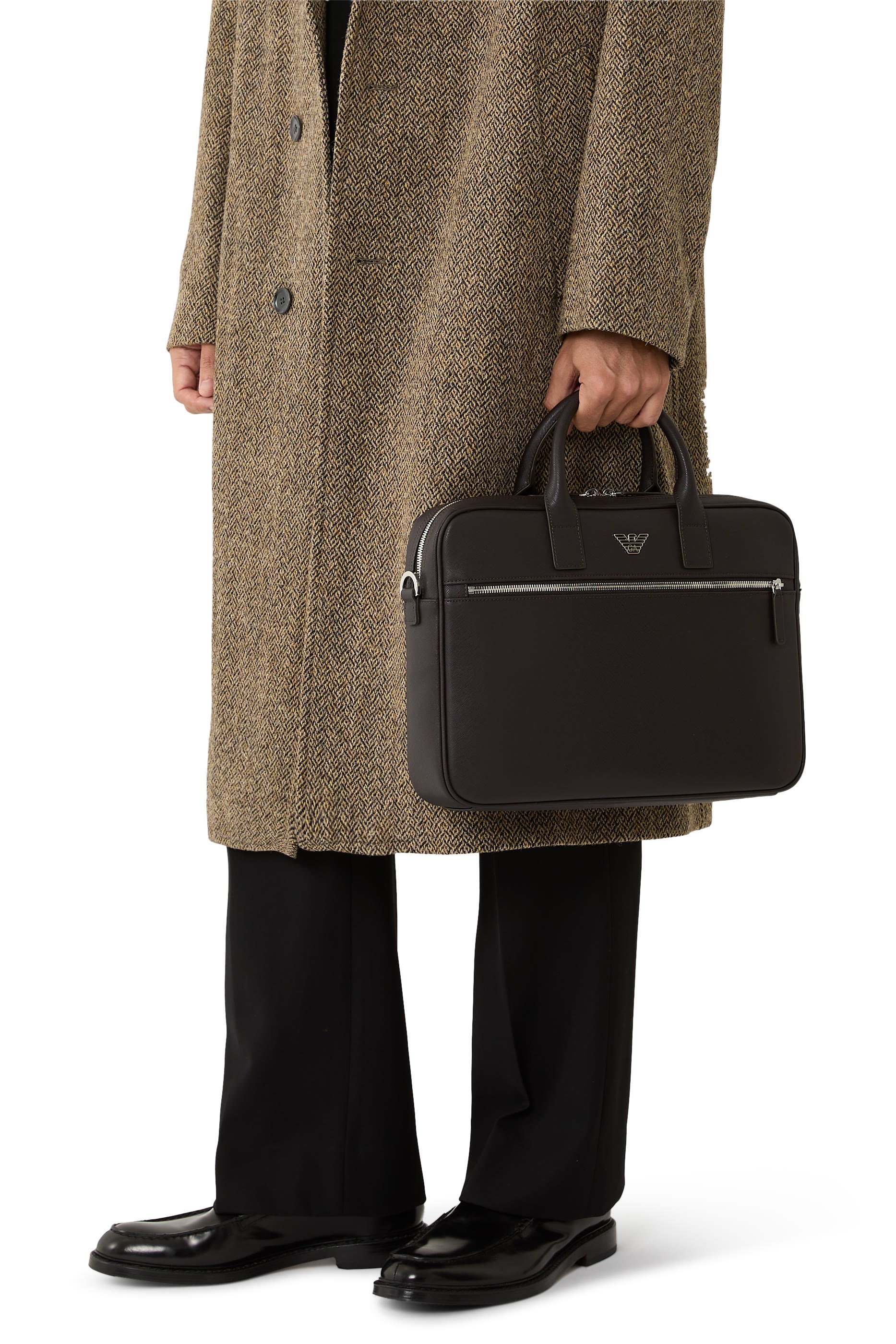 حقيبة مستندات ايه اس في بشعار الماركة جلد سافيانو متجدد