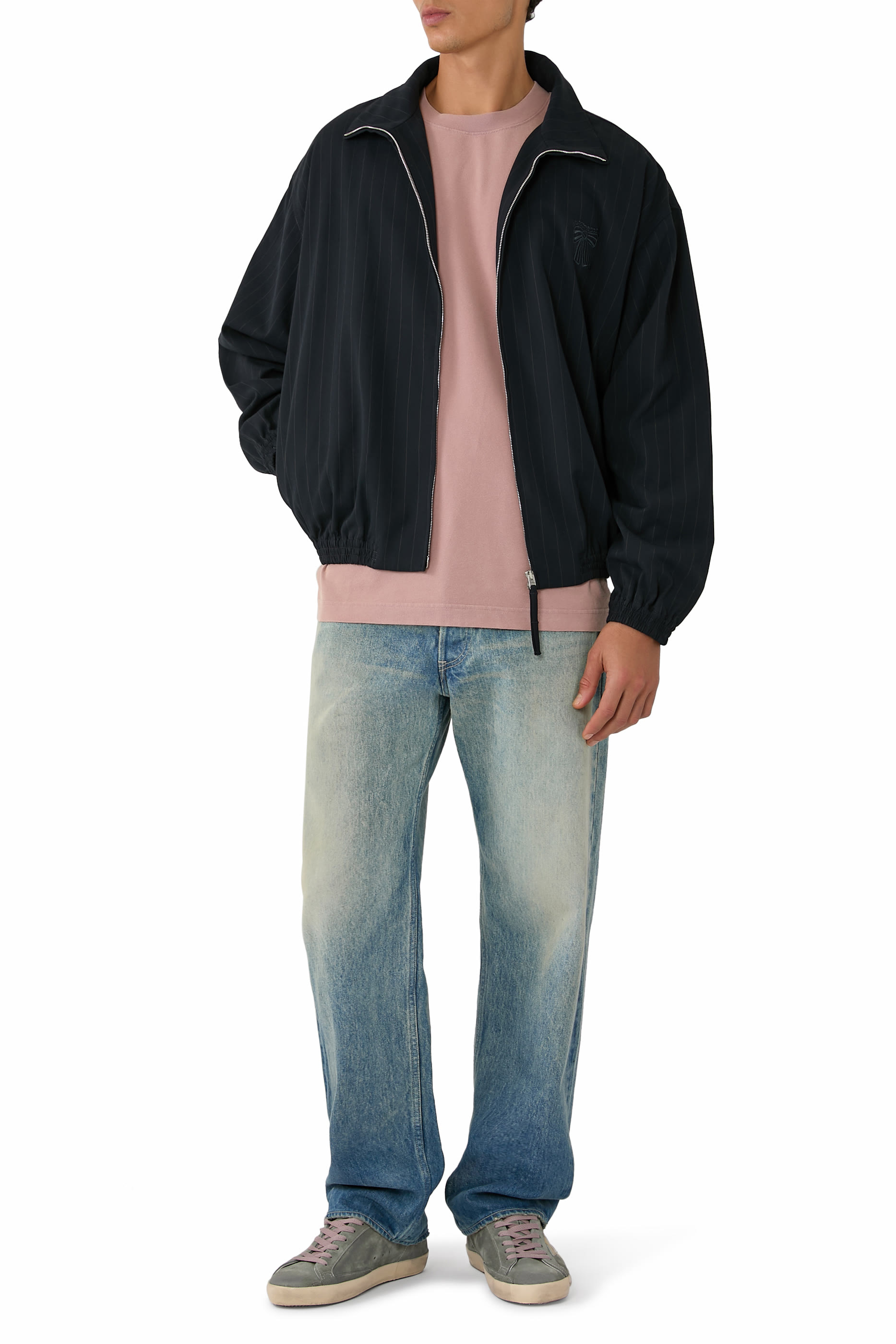 Pinstripe Zipper Jacket