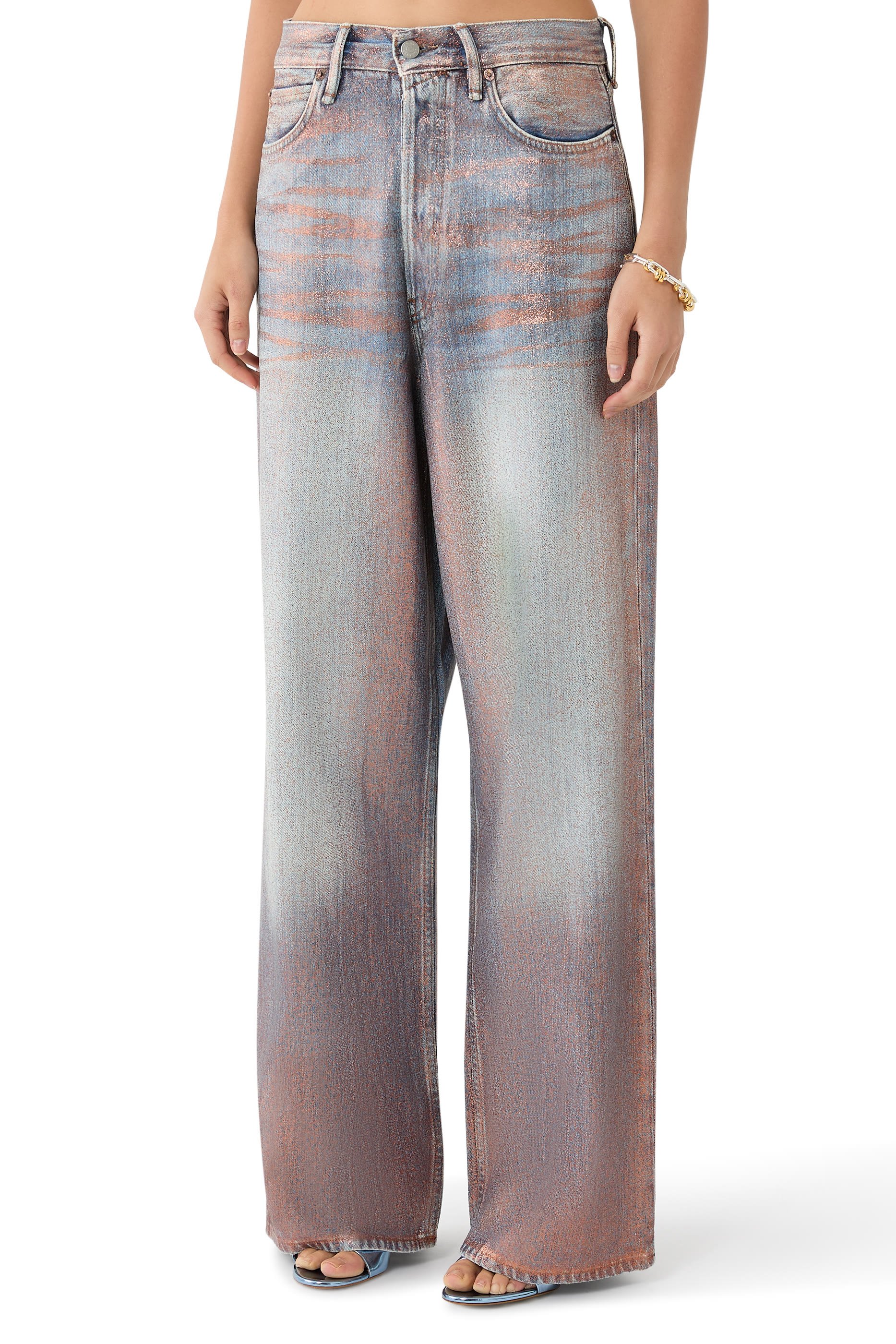 بنطال جينز _ 1981 بقصة فضفاضة مزين بغليتر