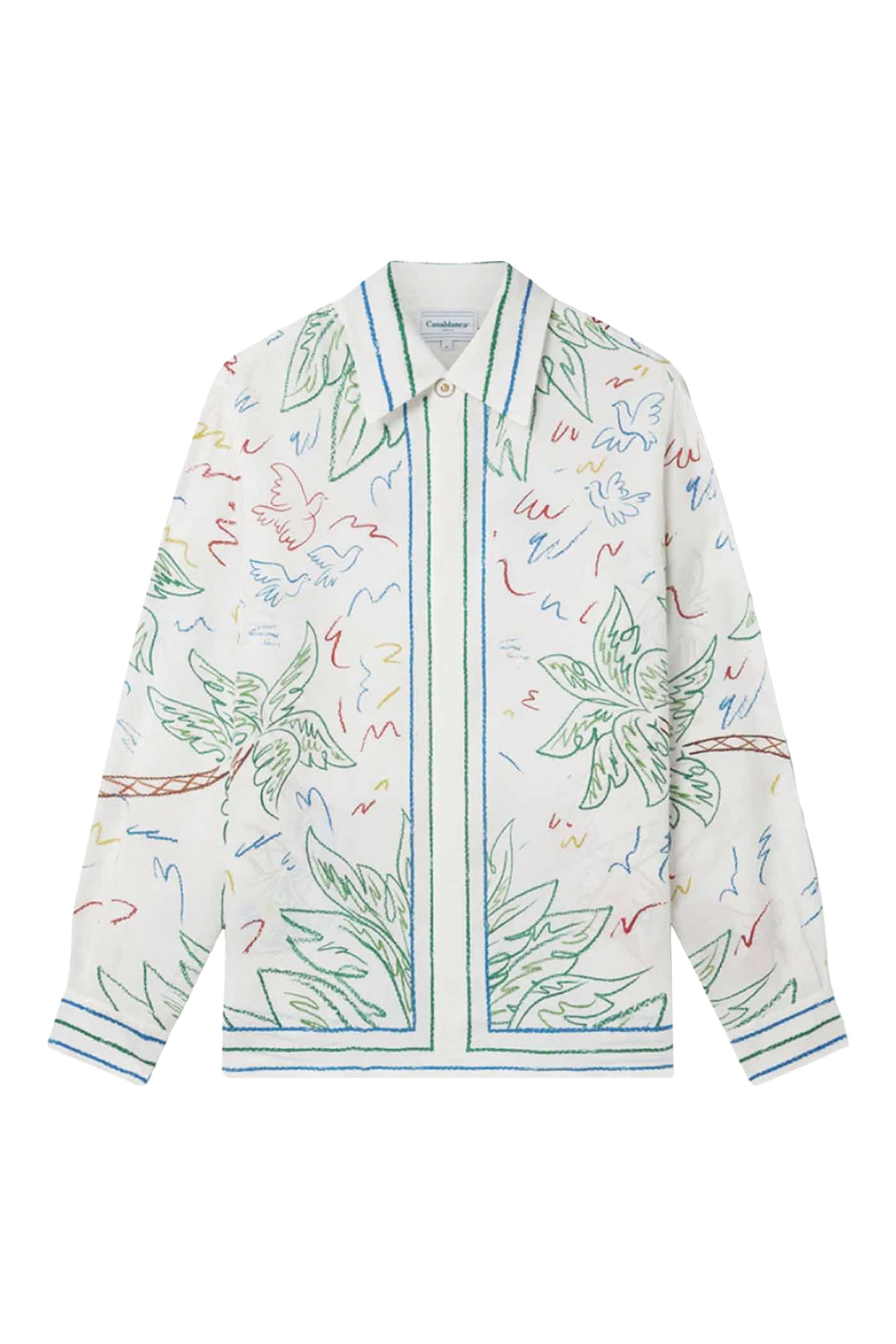 قميص بياقة كوبية وأكمام طويلة