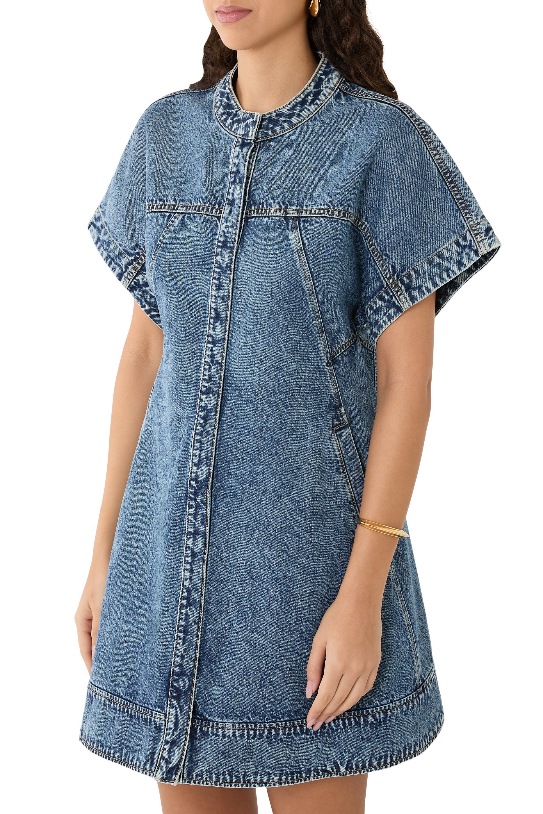 Trapeze Light Denim Dress 