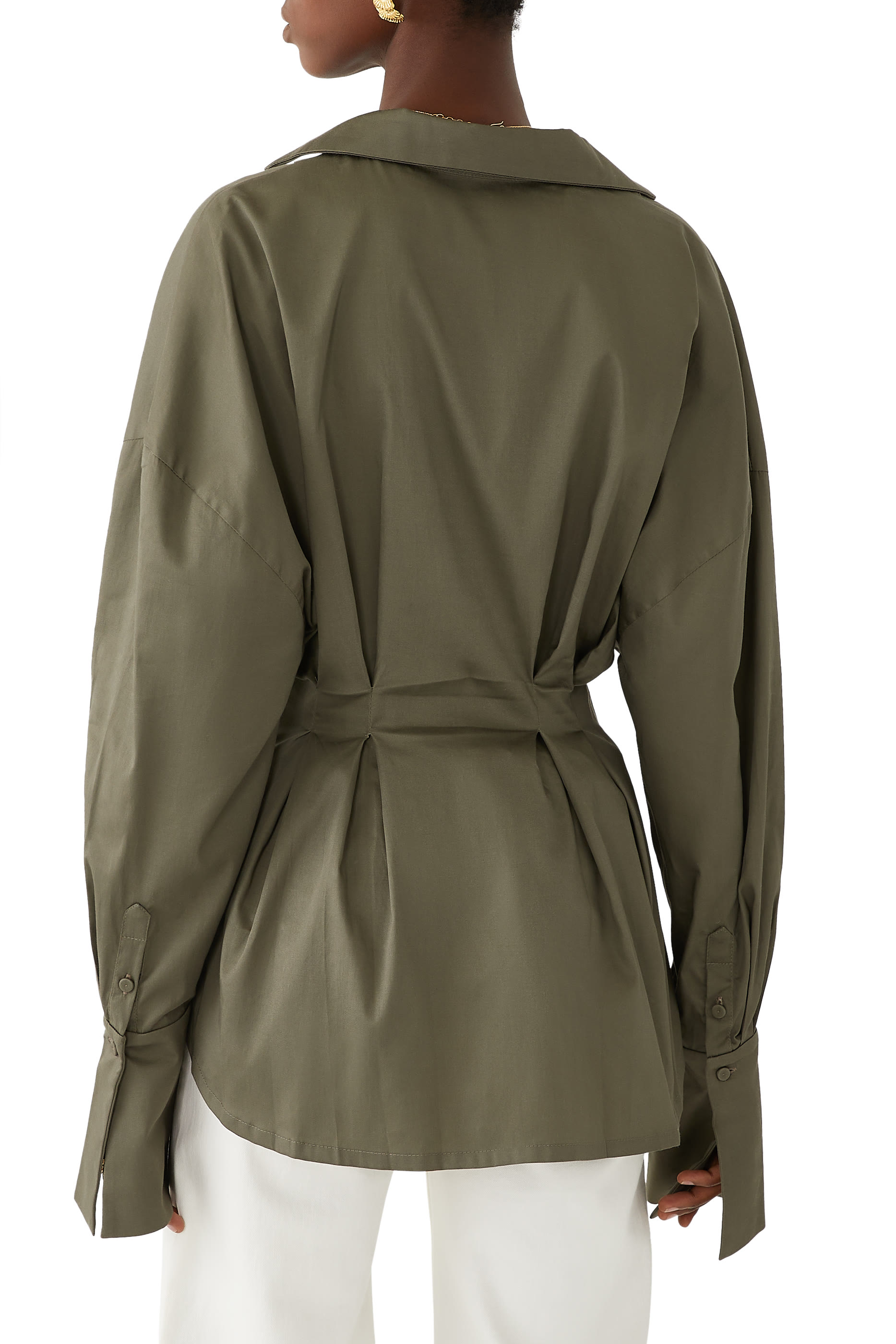 بلوزة نورونها درابيه قطن بوبلين