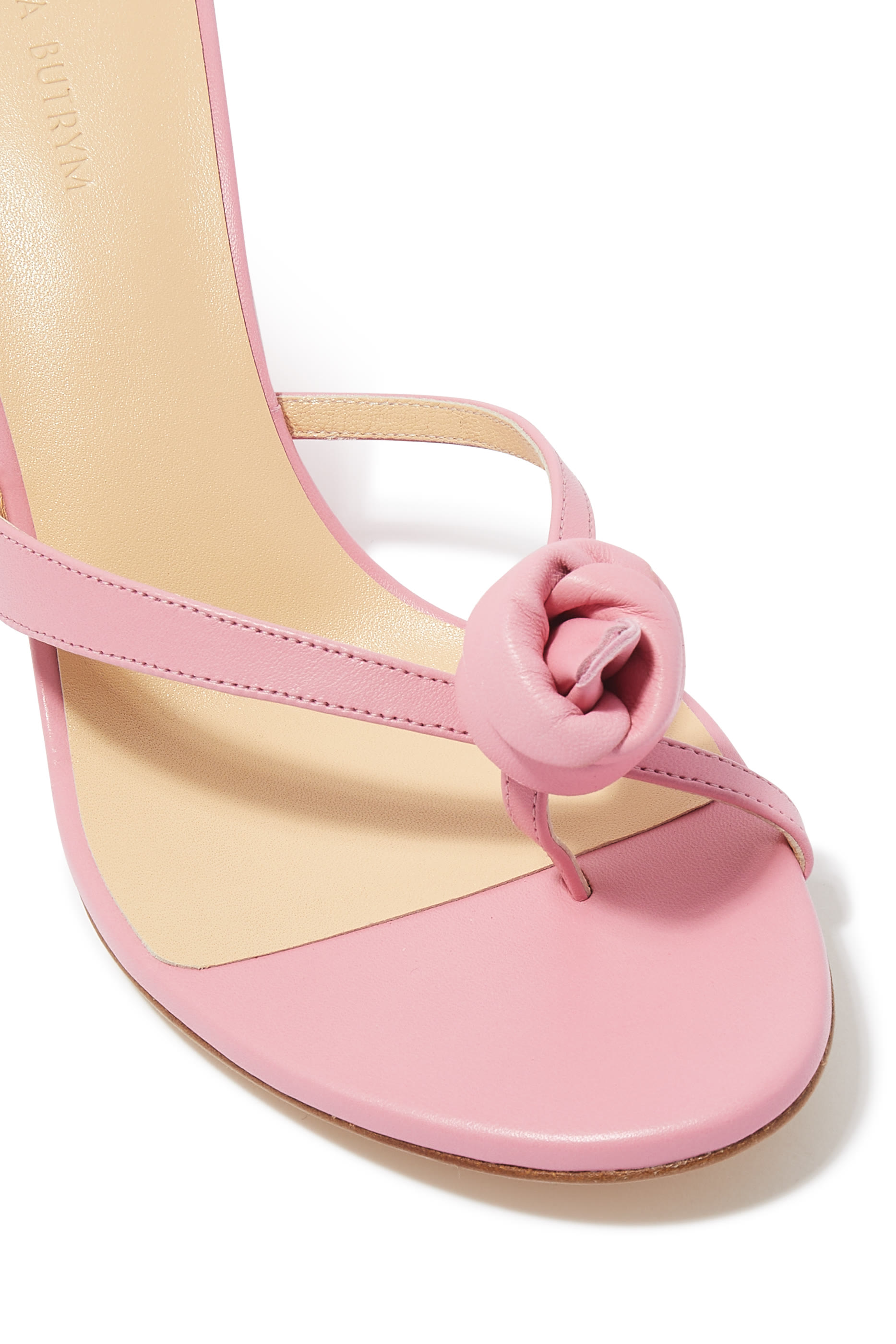 صندل بكعب ويدج 75 جلد وزهرة