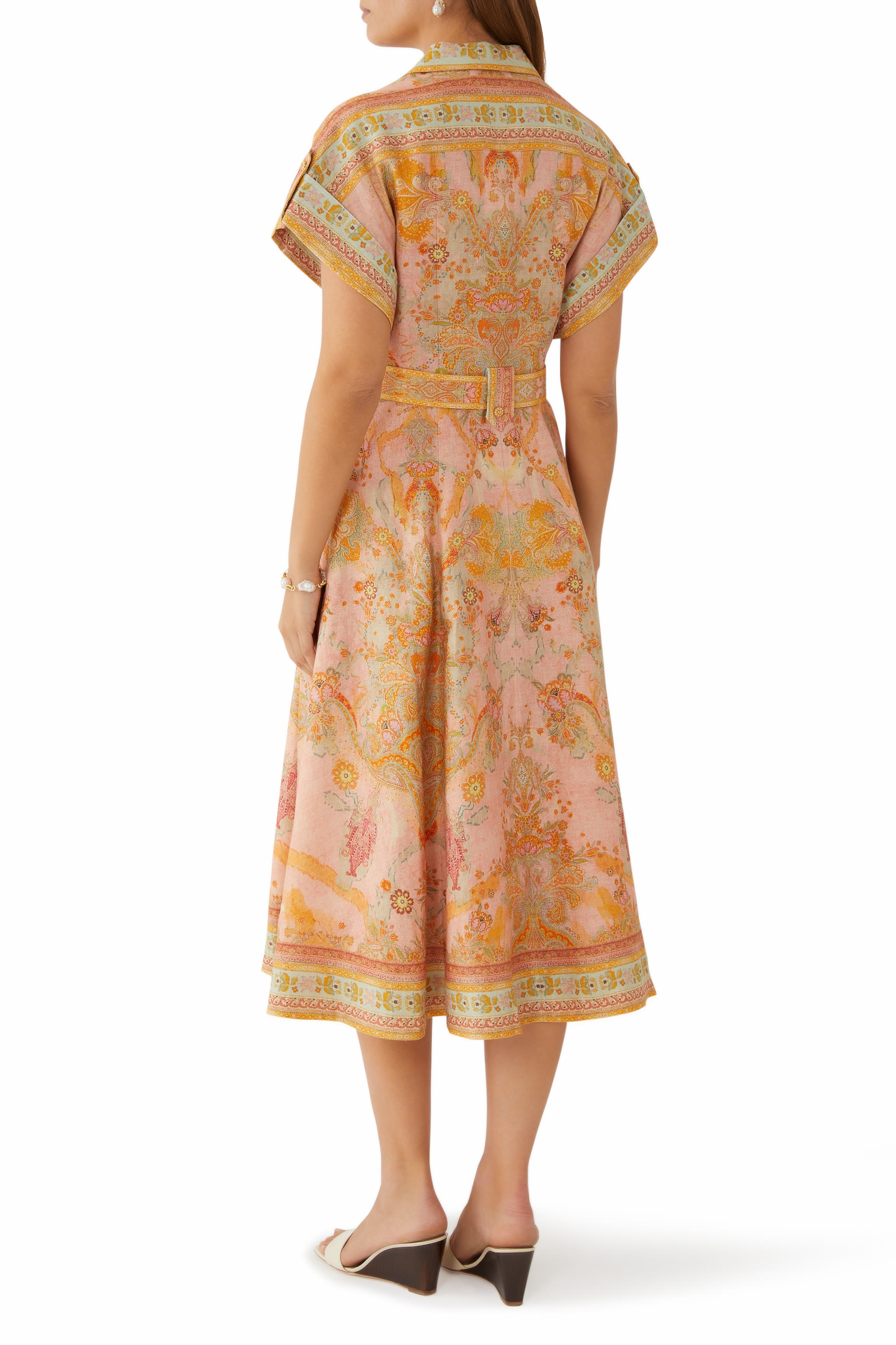 فستان متوسط الطول بتصميم قميص أكاسيا