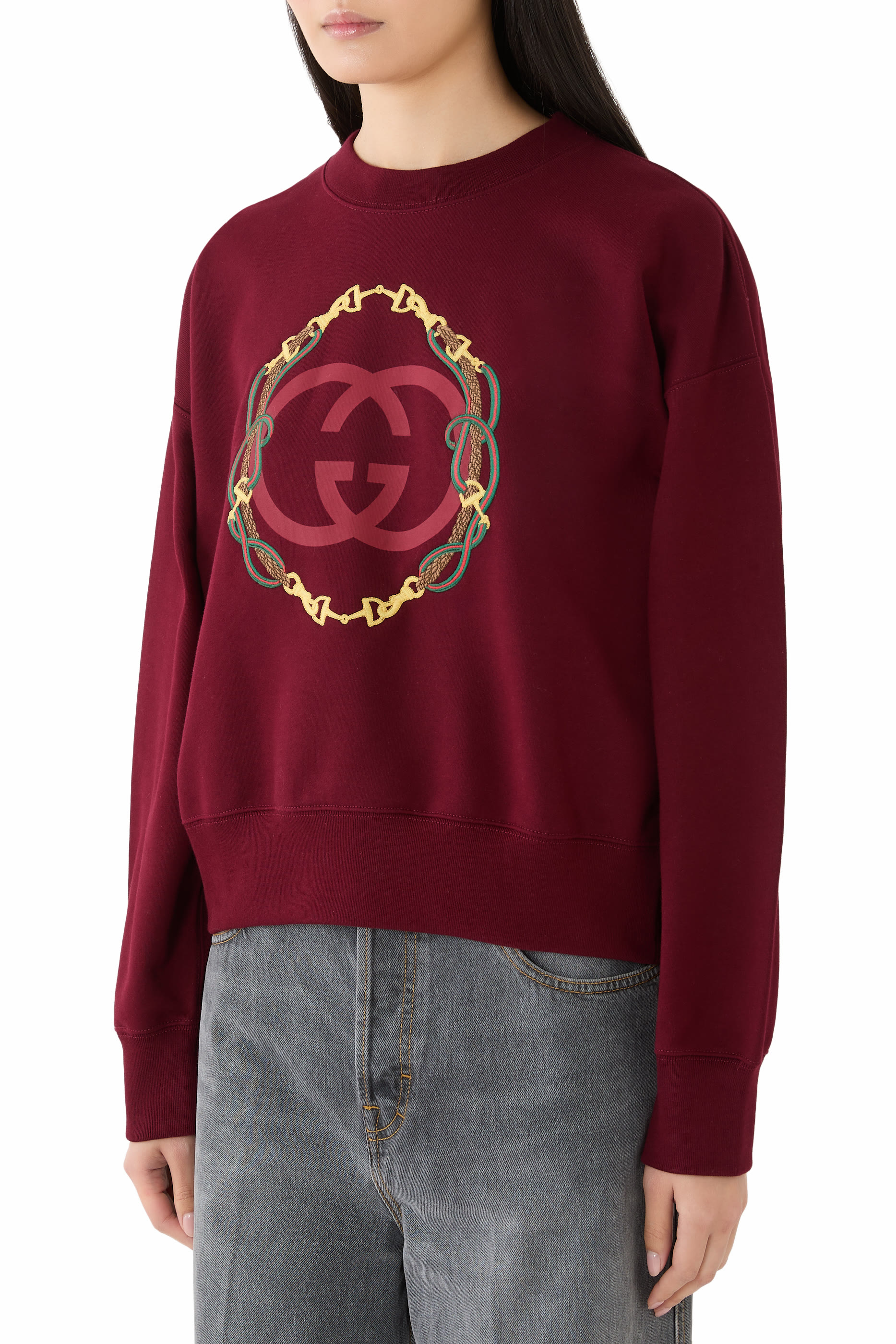 سويت  شيرت بنقشة قطن جيرسيه