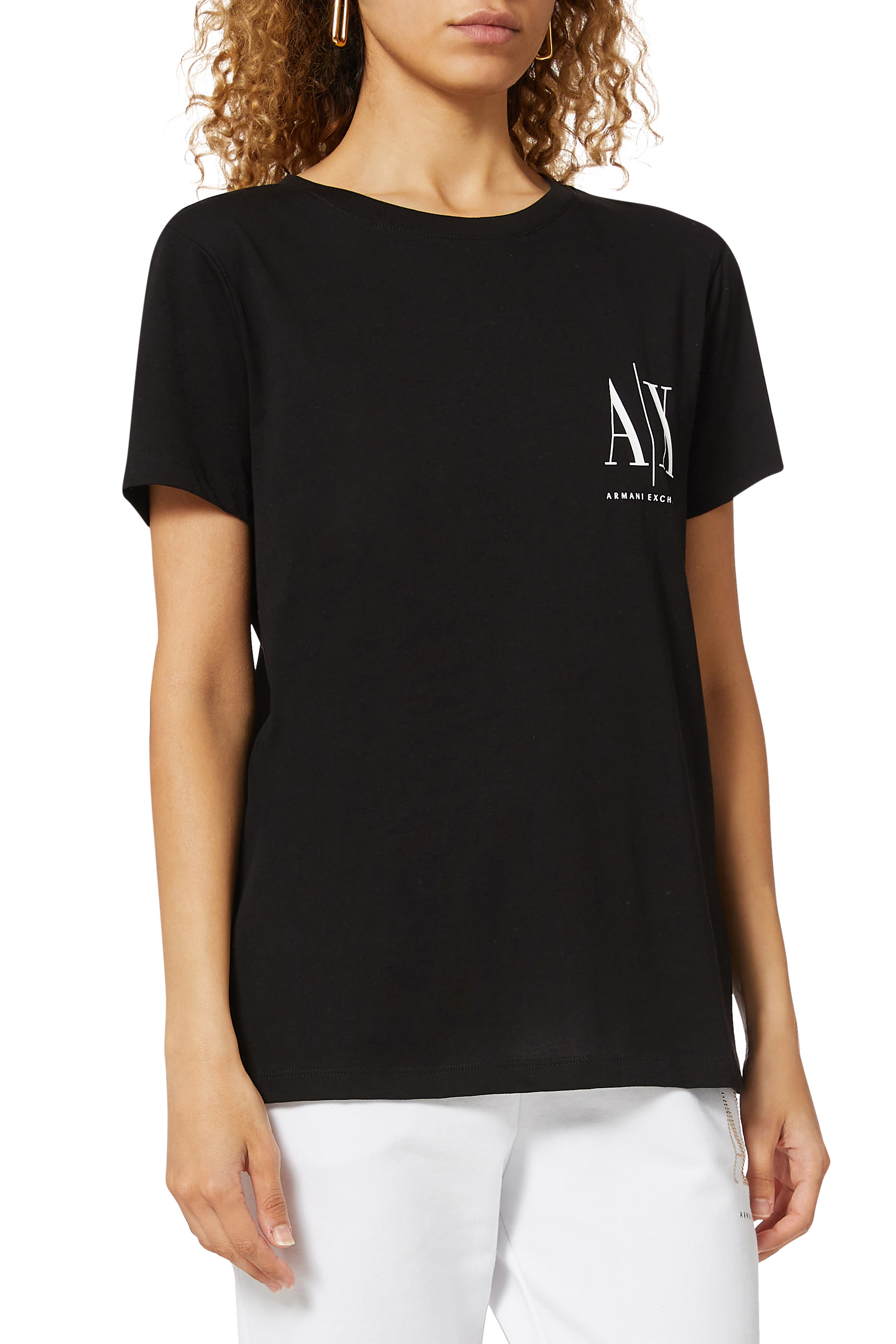 تي شيرت أيكون قطن بشعار الماركة