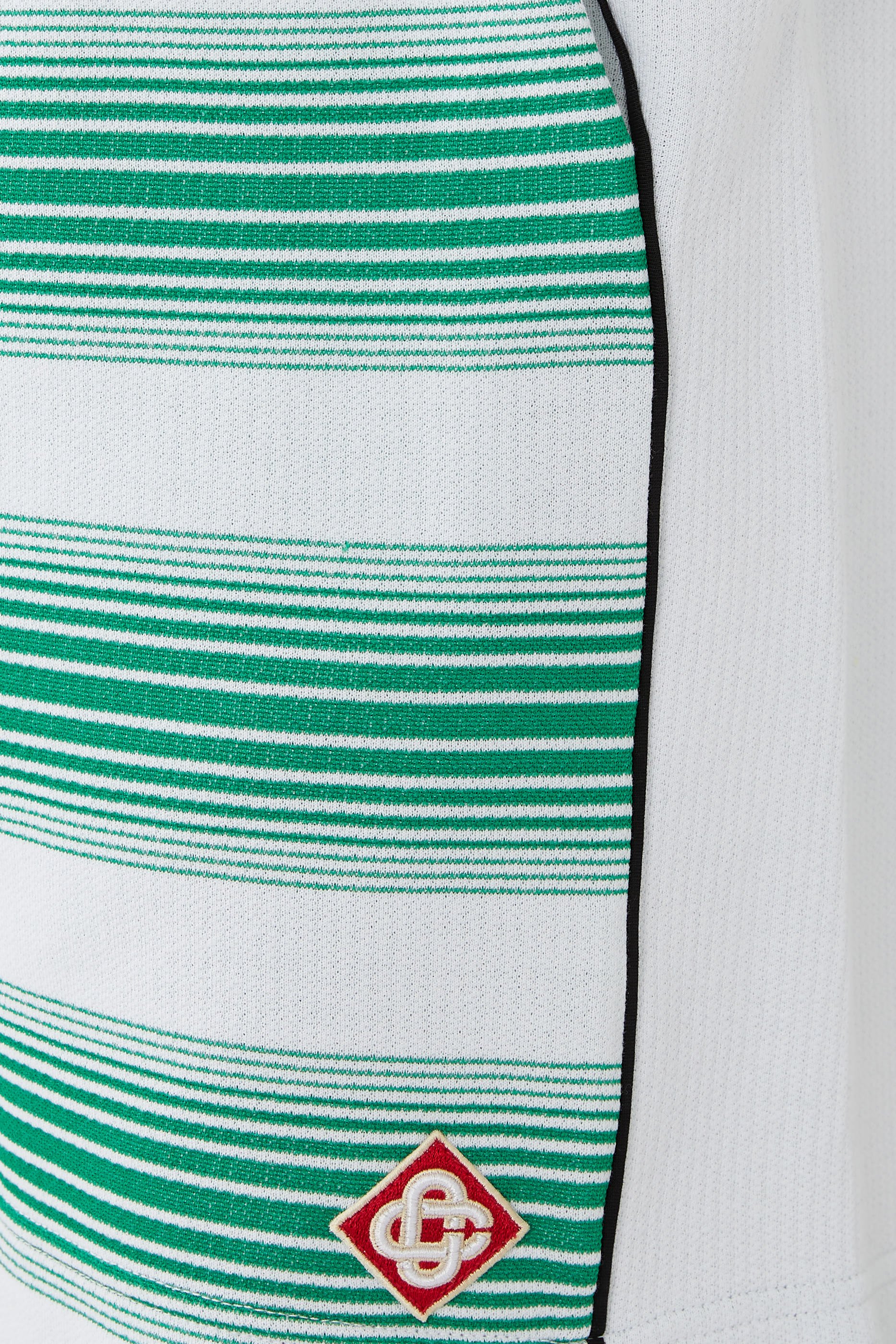 شورت رياضي مخطط قطن بنسيج متشابك