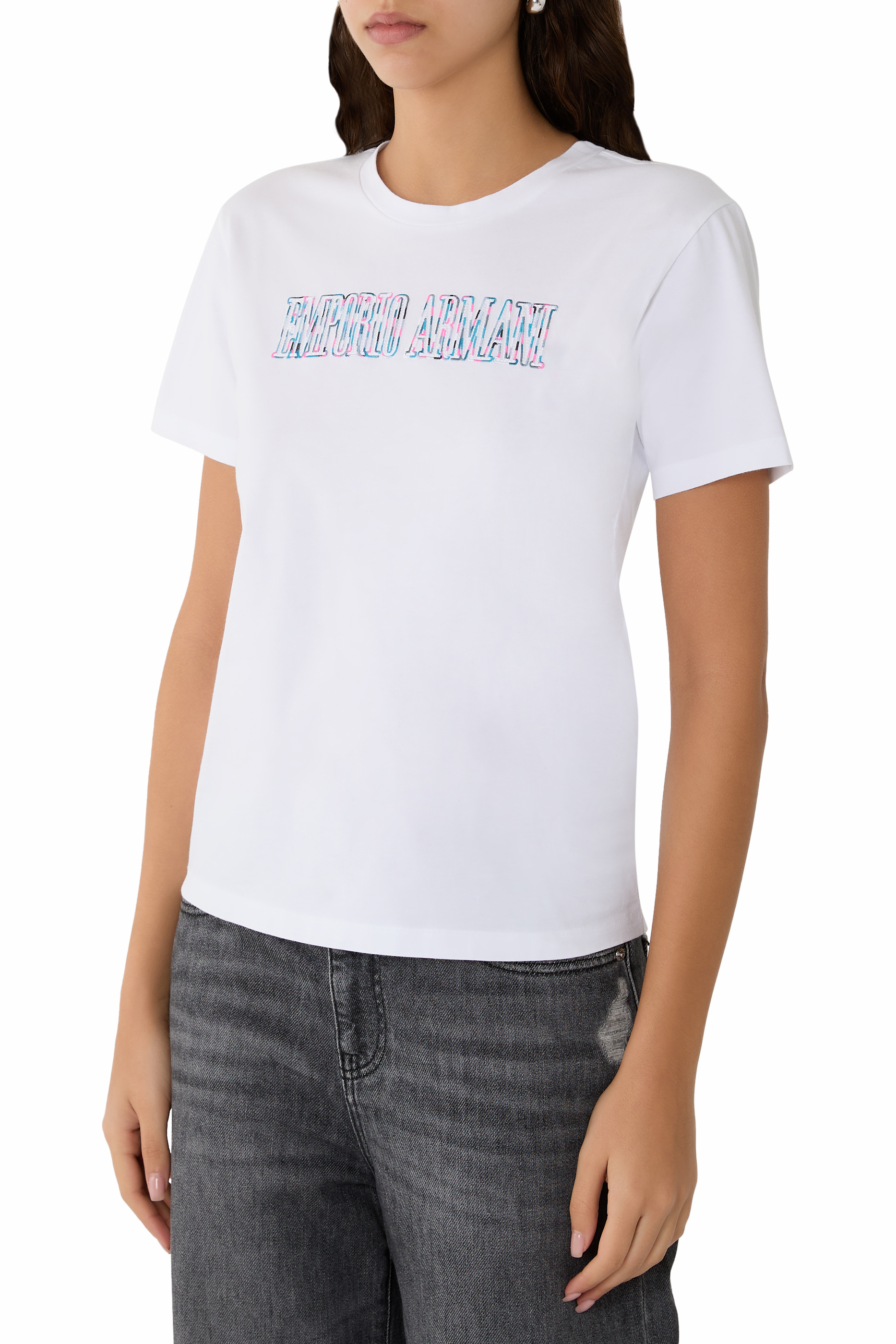 تيشيرت بشعار الماركة جيرسيه أي أس في عضوي