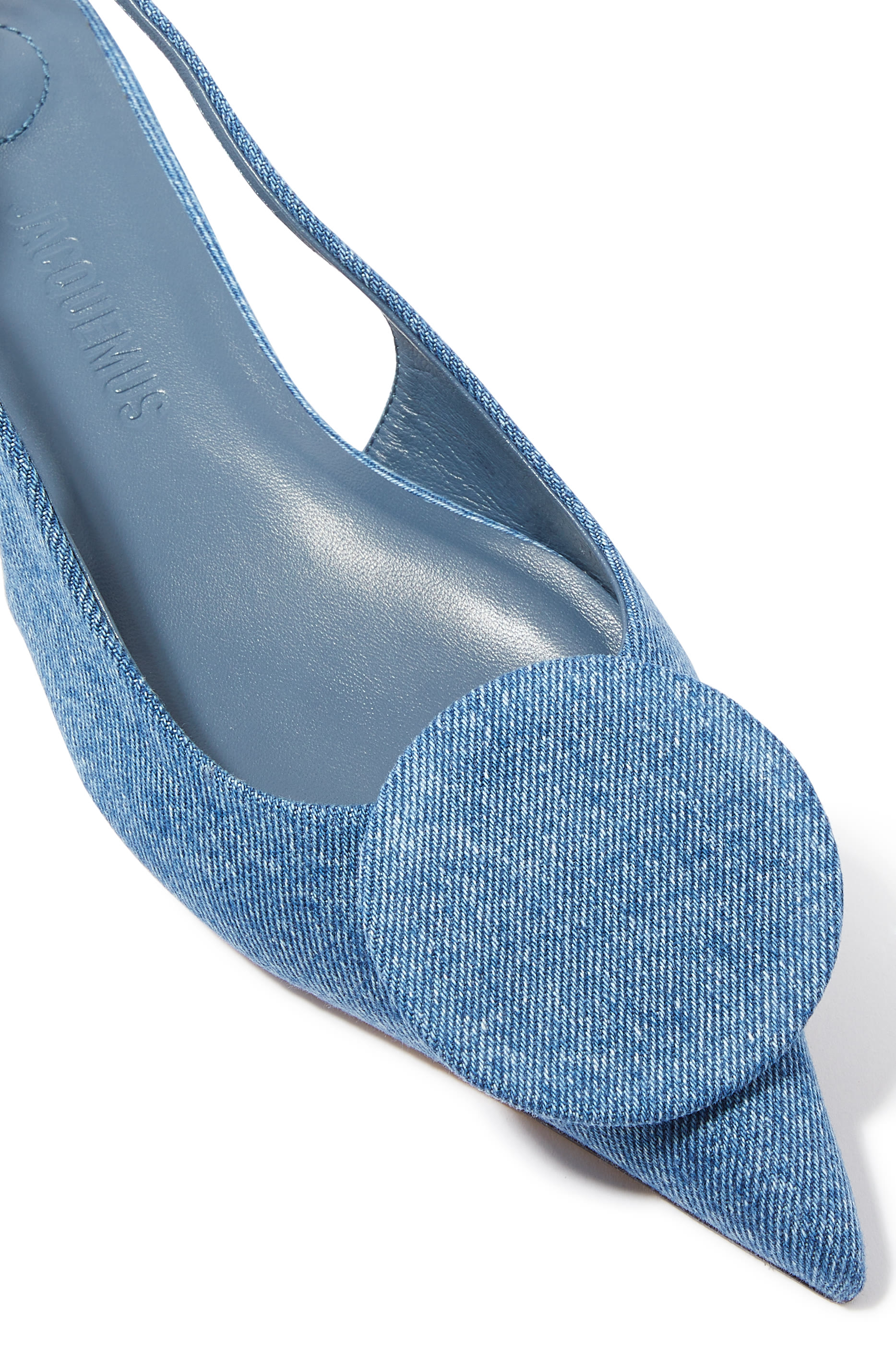 حذاء باليرينا دويلو بسير خلفي وكعب مسطح دنيم