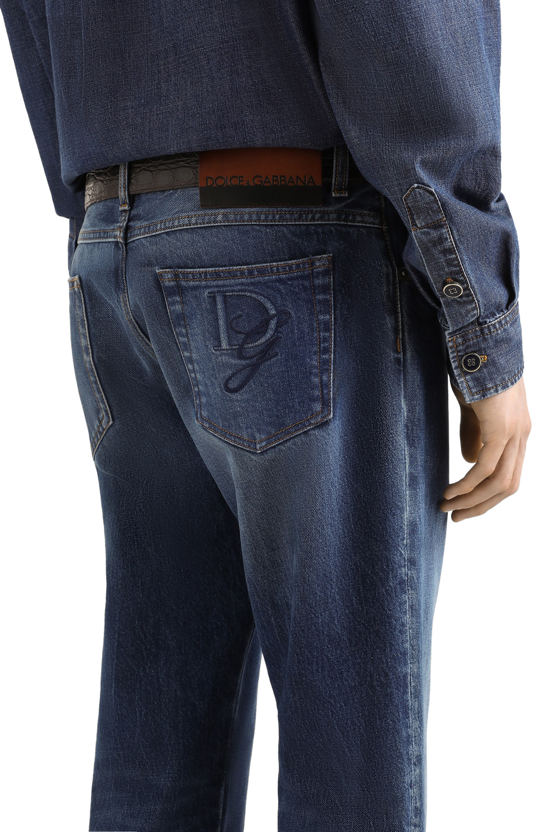 بنطال جينز بقصة فضفاضة دنيم مطاطي