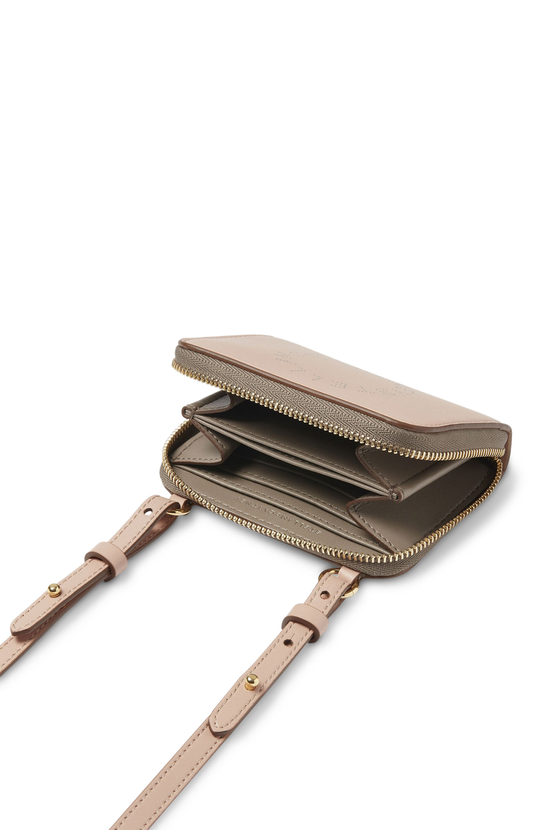 حافظة بطاقات بسحاب وحمالة وشعار الماركة