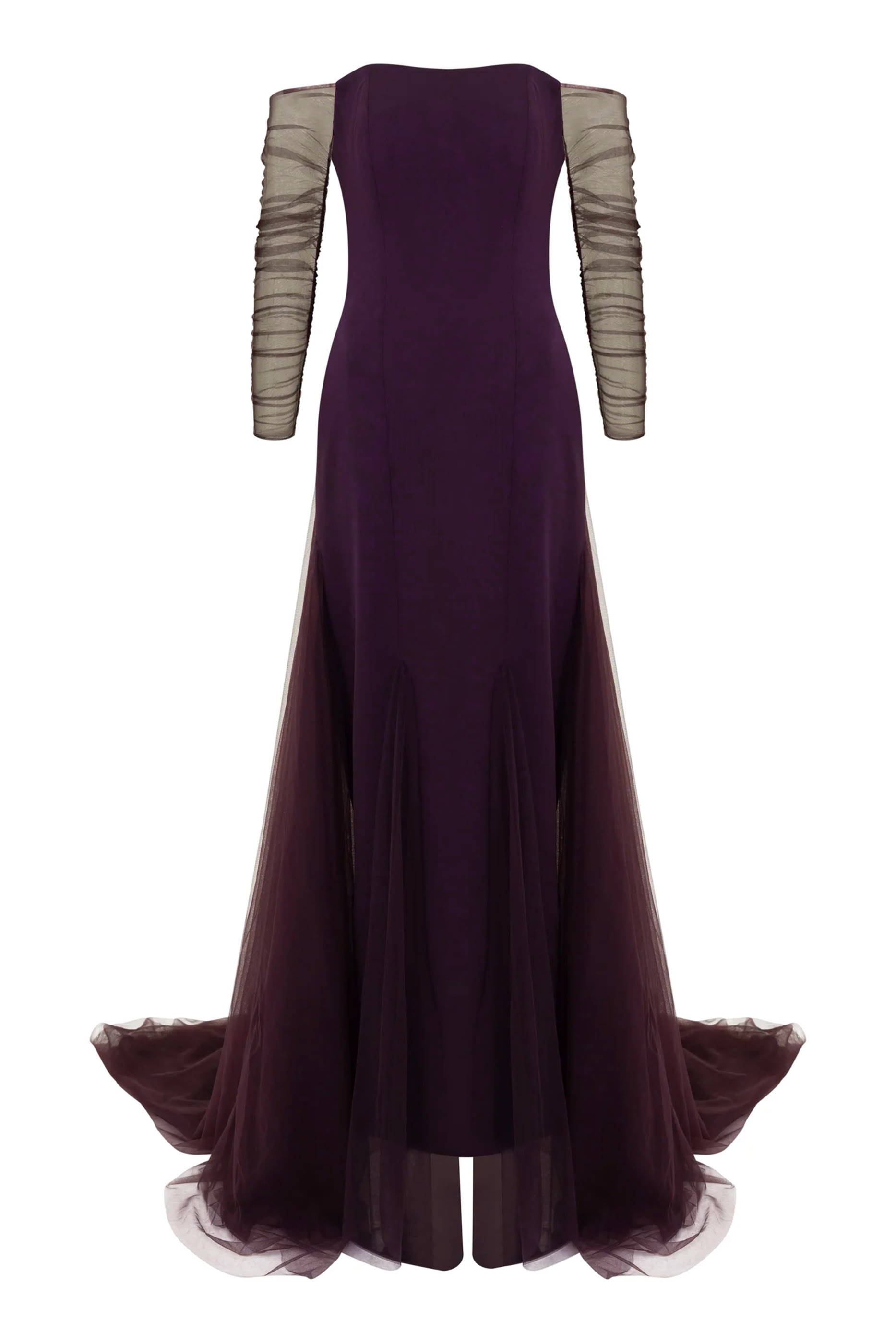 فستان سهرة بأكتاف مكشوفة كريب