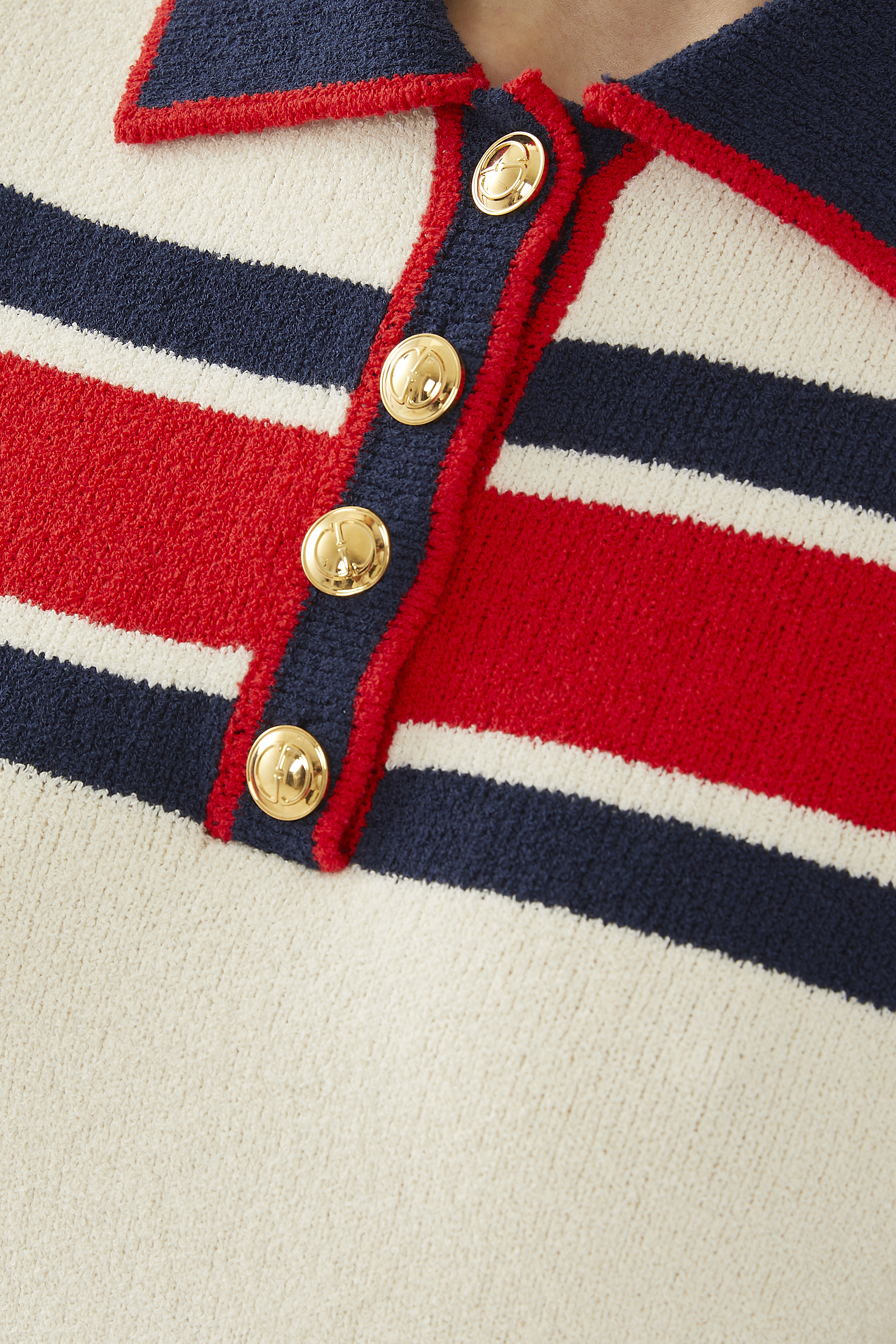 بلوزة بولو مخططة قطن