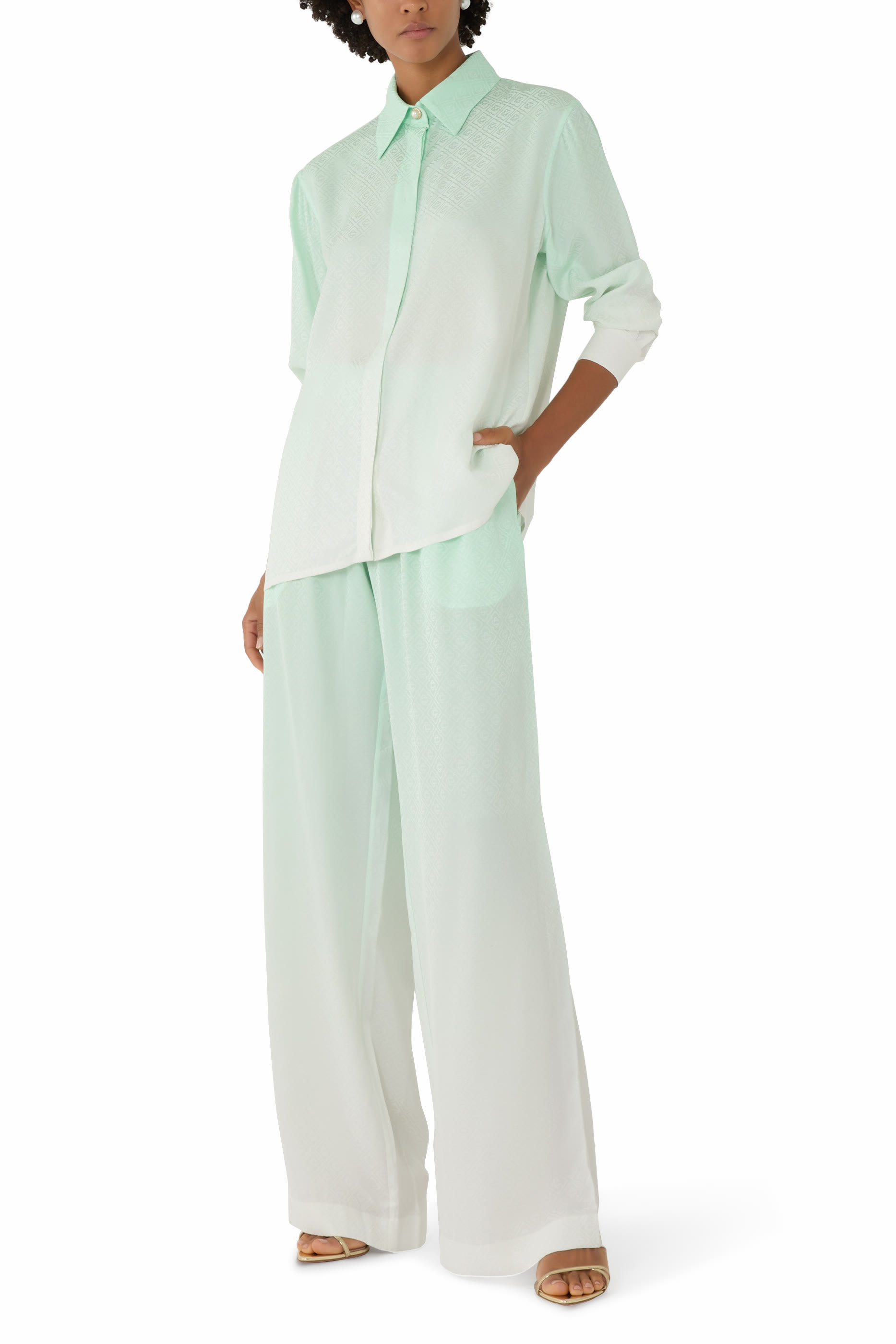  Gradient Monogram Jacquard Trousers