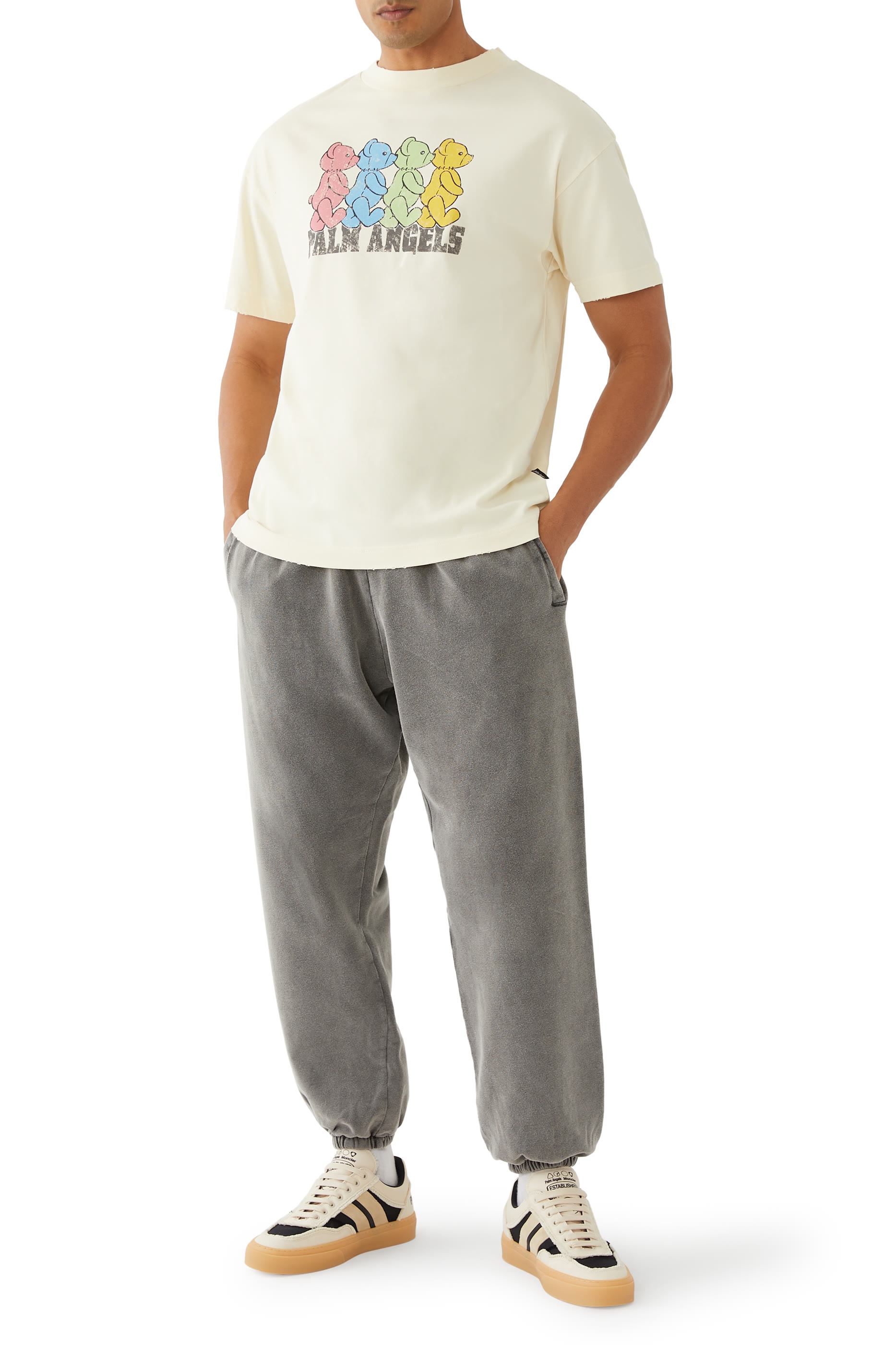 تيشيرت بطبعة دببة وشعار الماركة