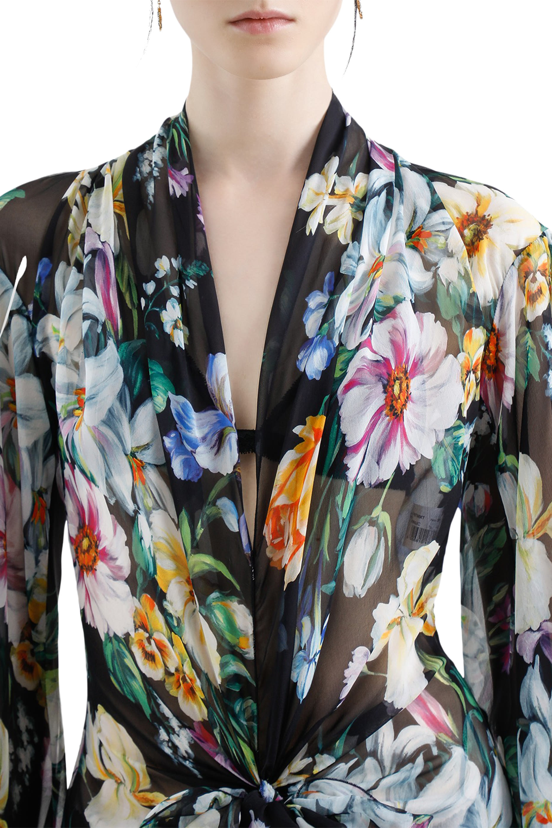 فستان طويل بنقشة زهور شيفون