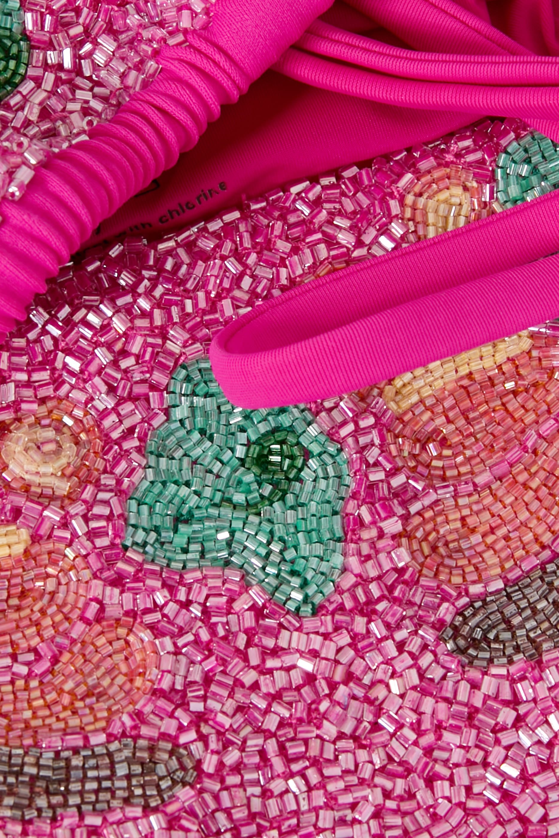 قطعة بيكيني علوية مولاتا بقوالب مثلثة وخرز