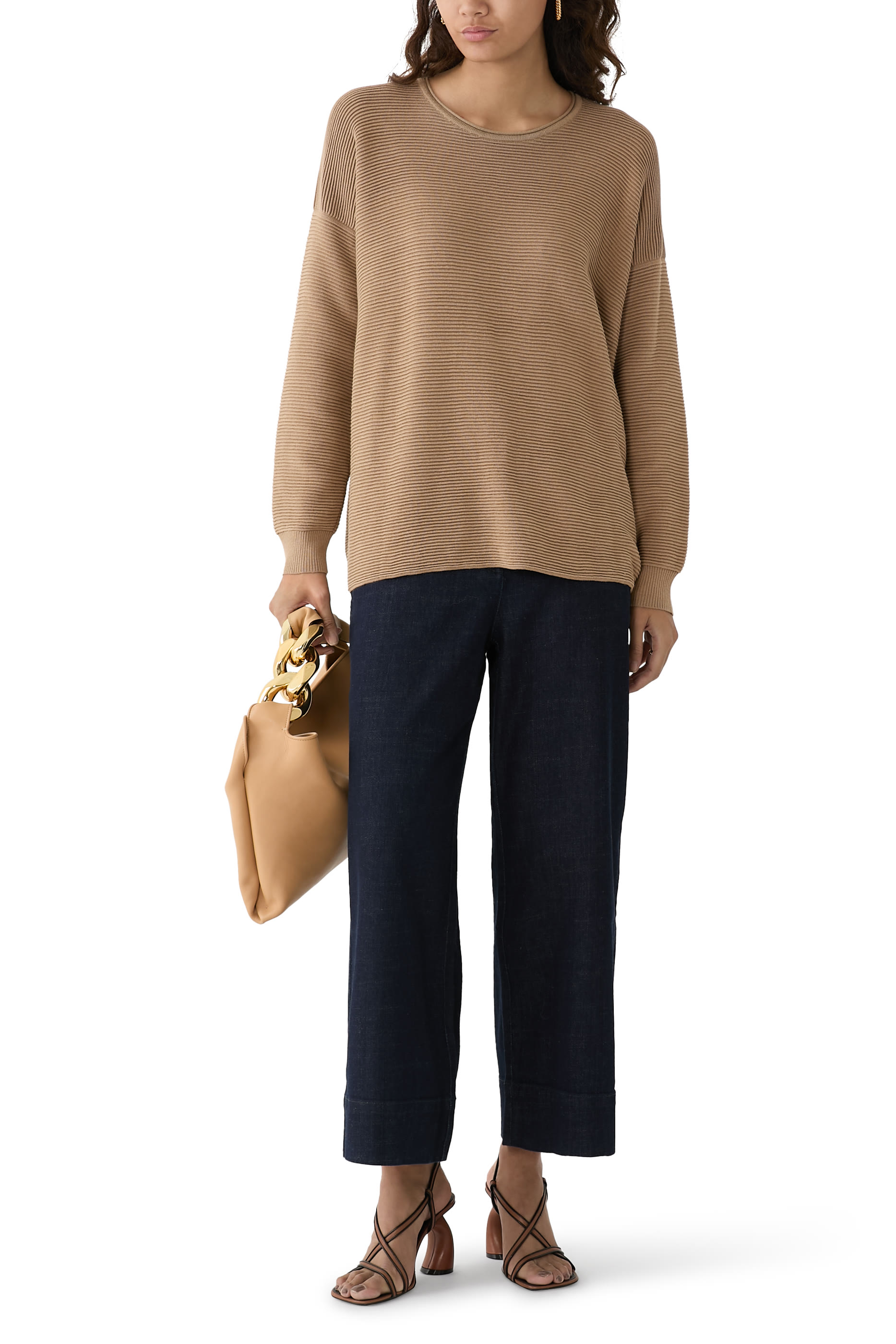 بلوزة طويلة مزيج قطن من بيرو