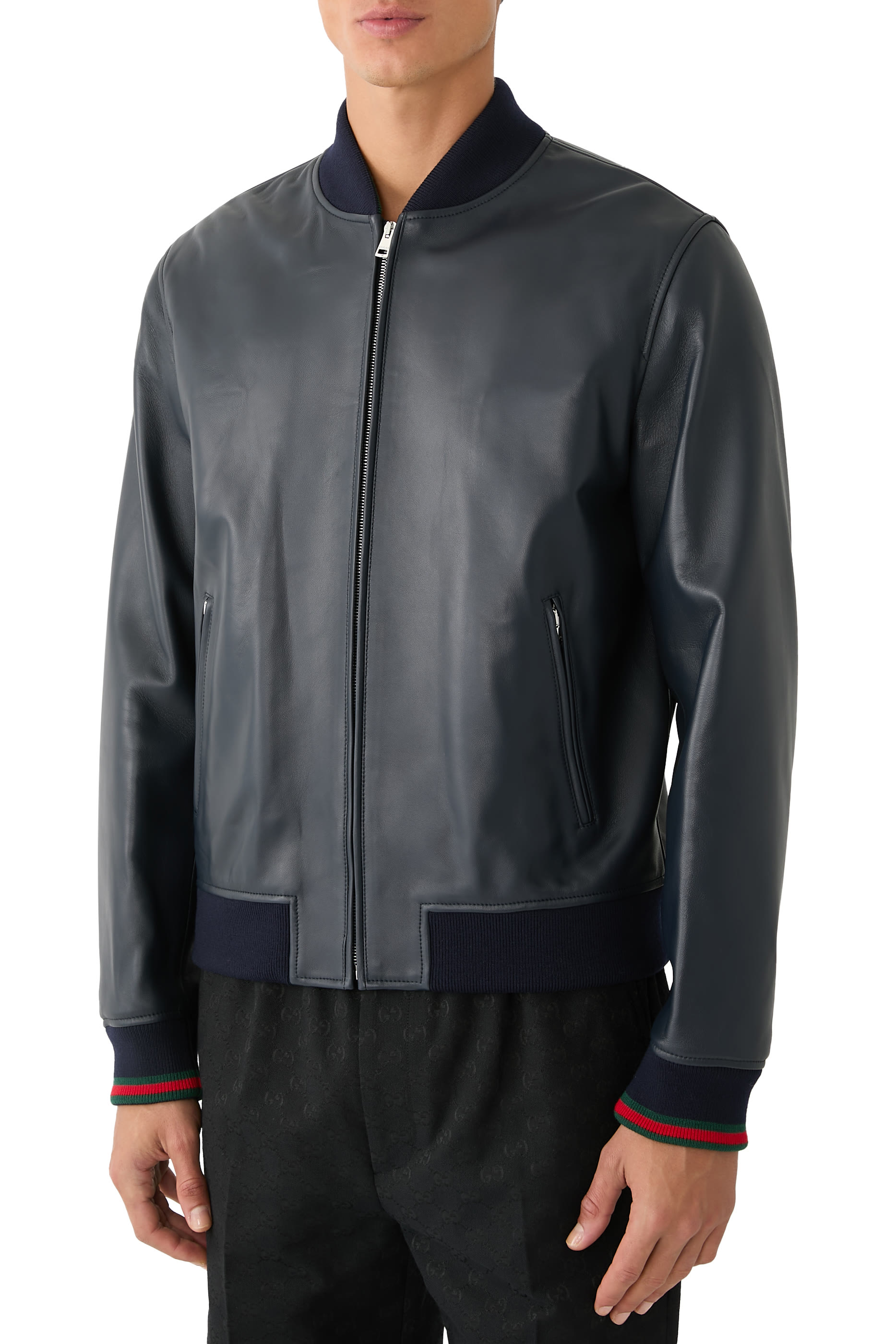 جاكيت بسحاب جلد نابا