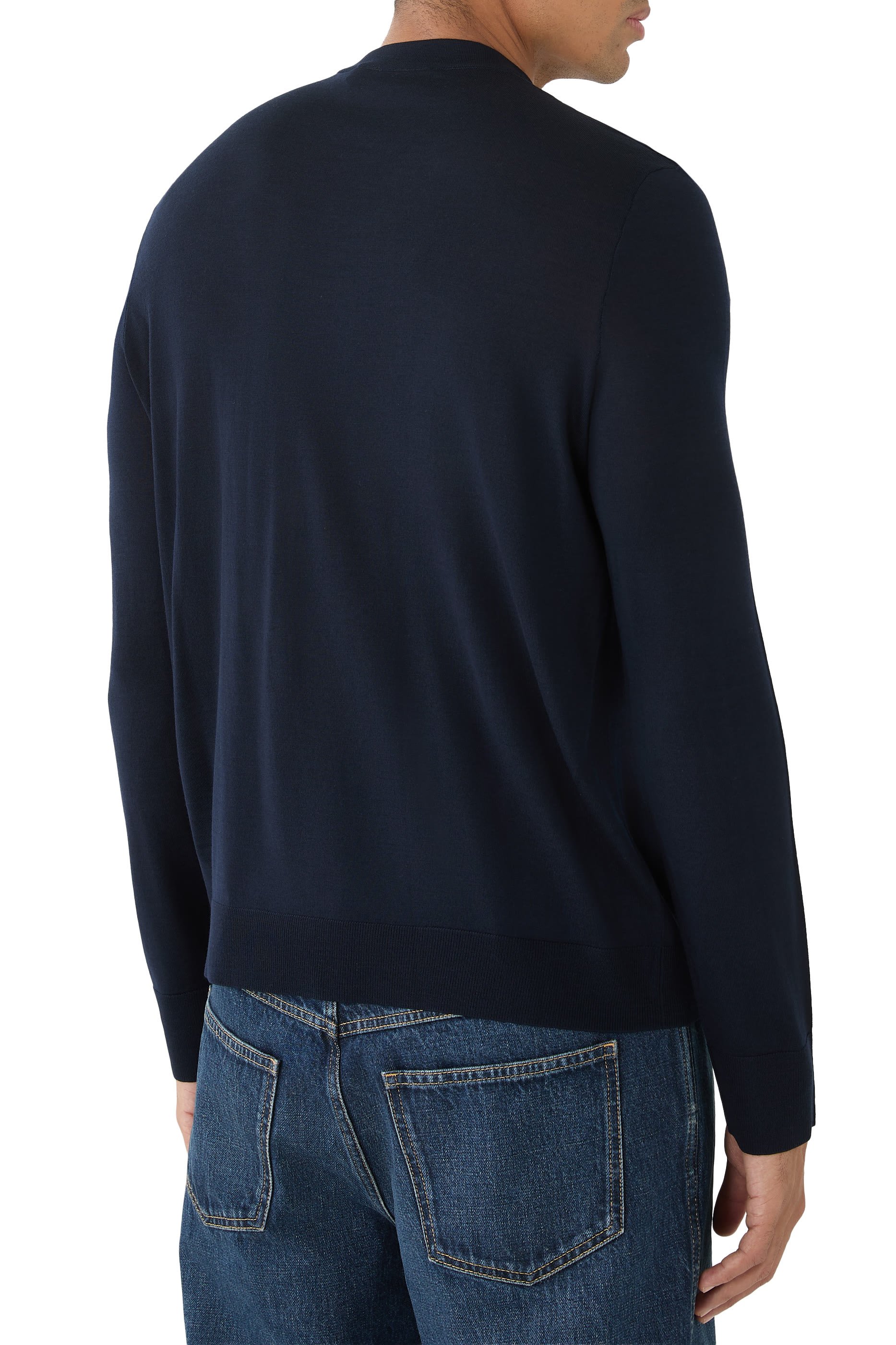 كنزة مطرزة نسيج صوف