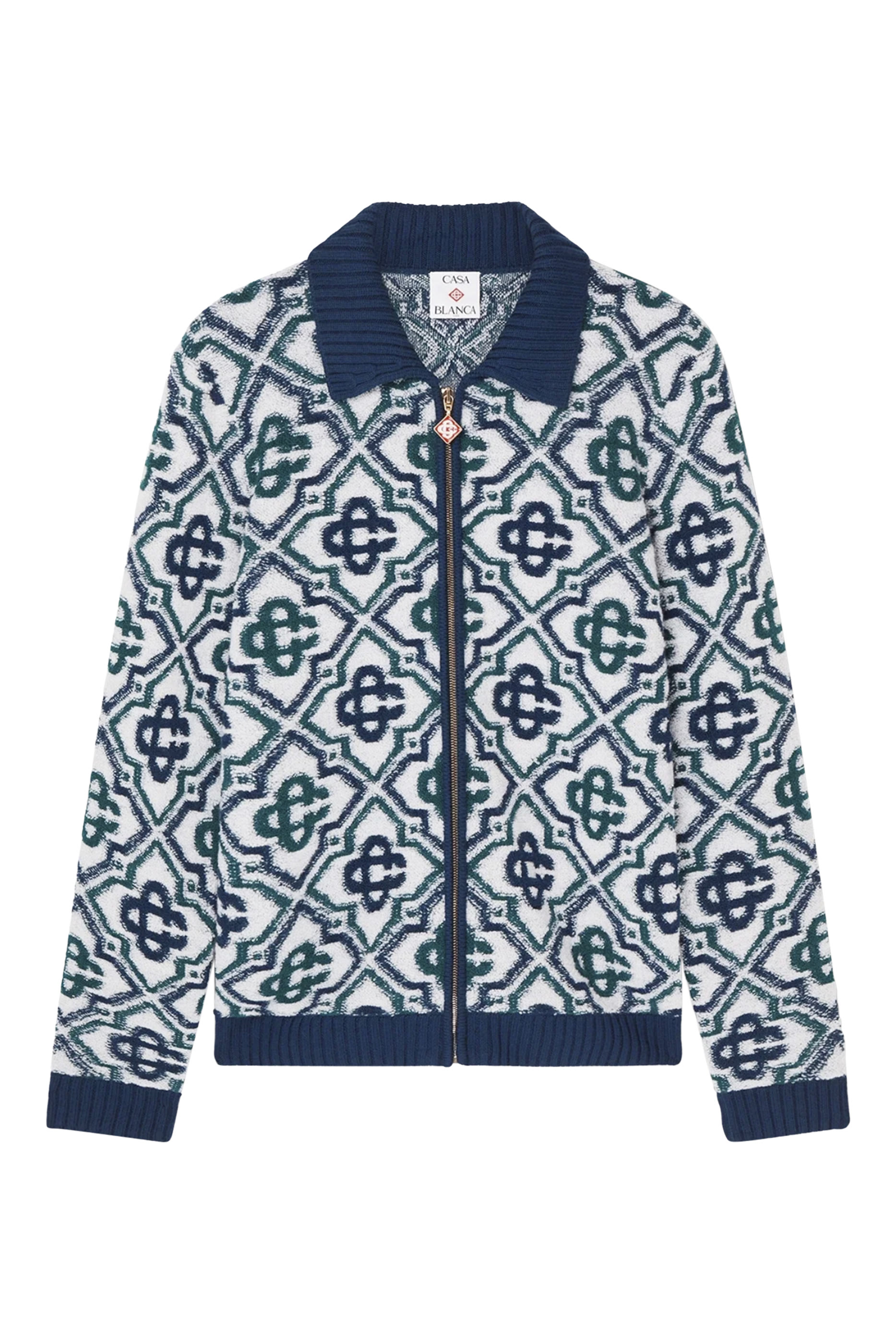 سترة مزينة بحروف شعار الماركة بسحاب