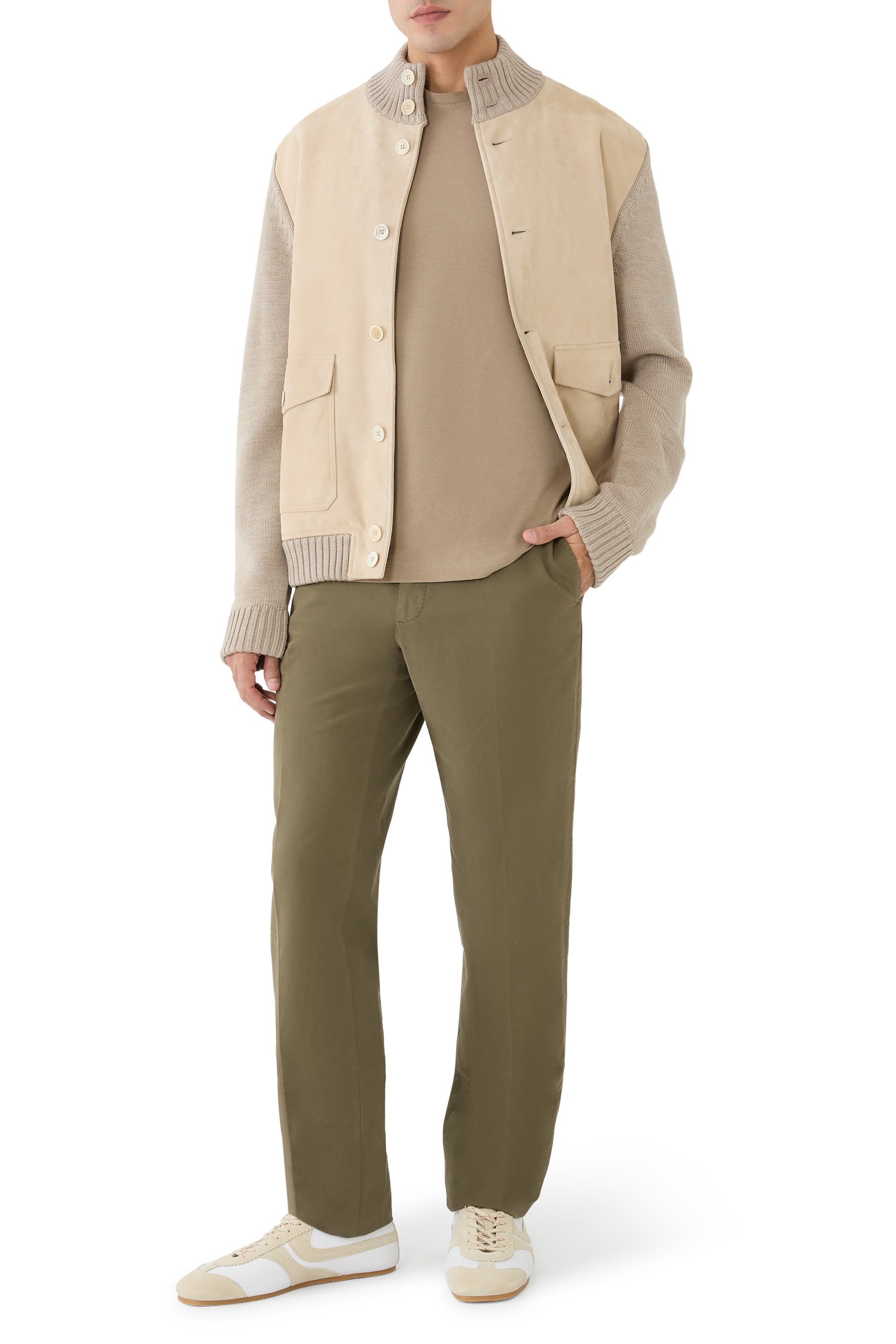 بنطال إنكوتكس بقصة ضيقة جلد غزال