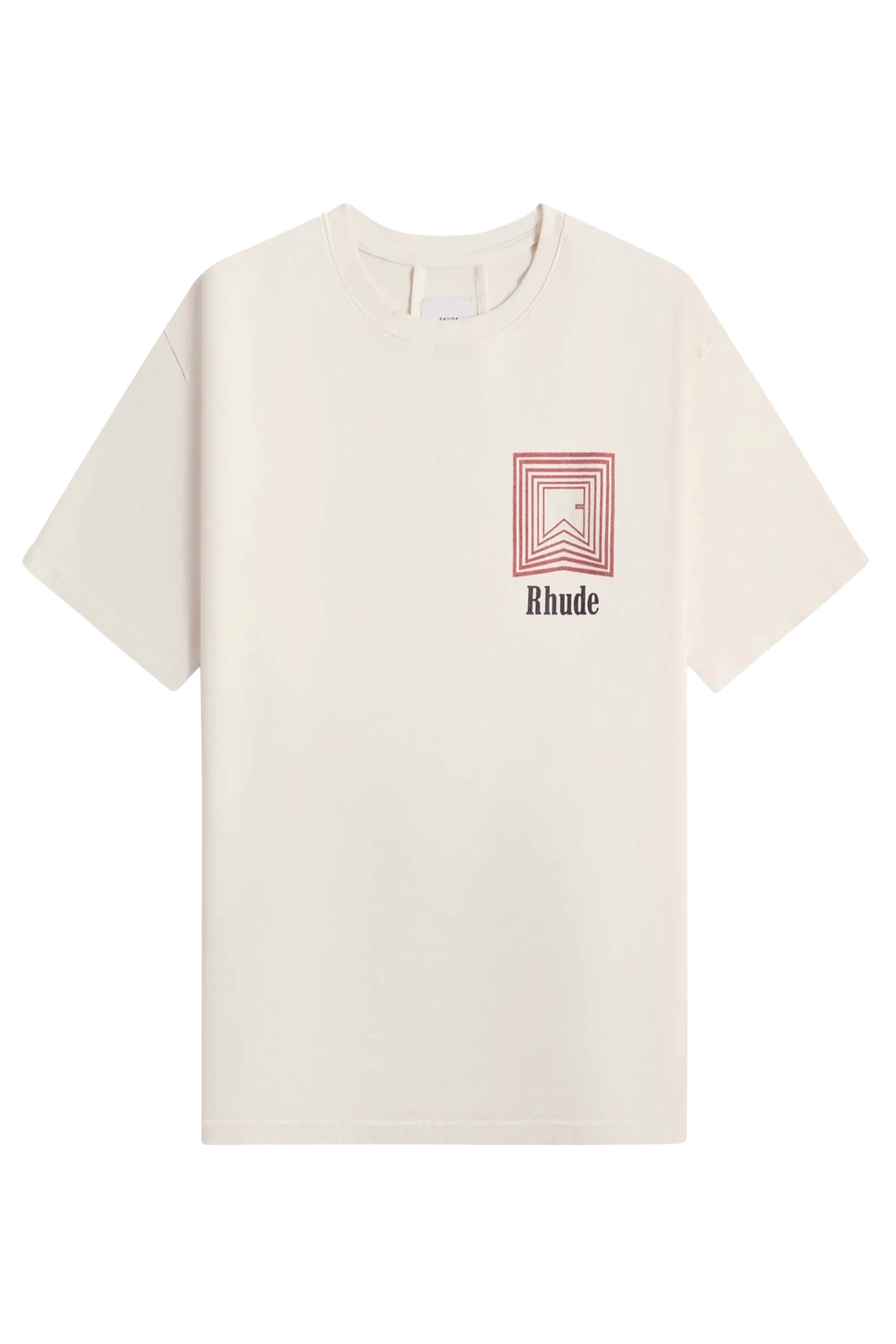 تيشيرت بنقشة مكررة بشعار الماركة وخطوط متعرجة