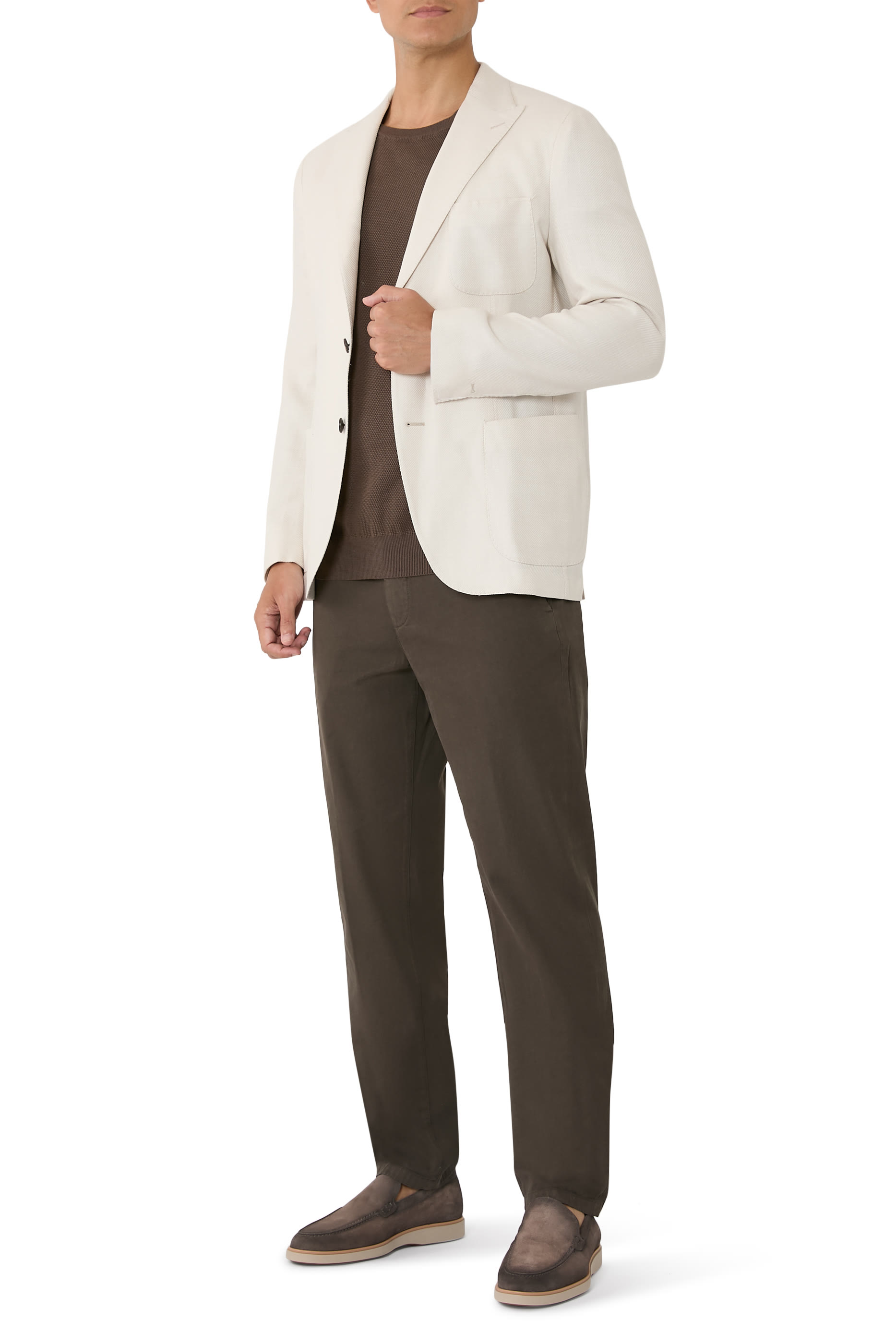 جاكيت بصف أزرار حرير