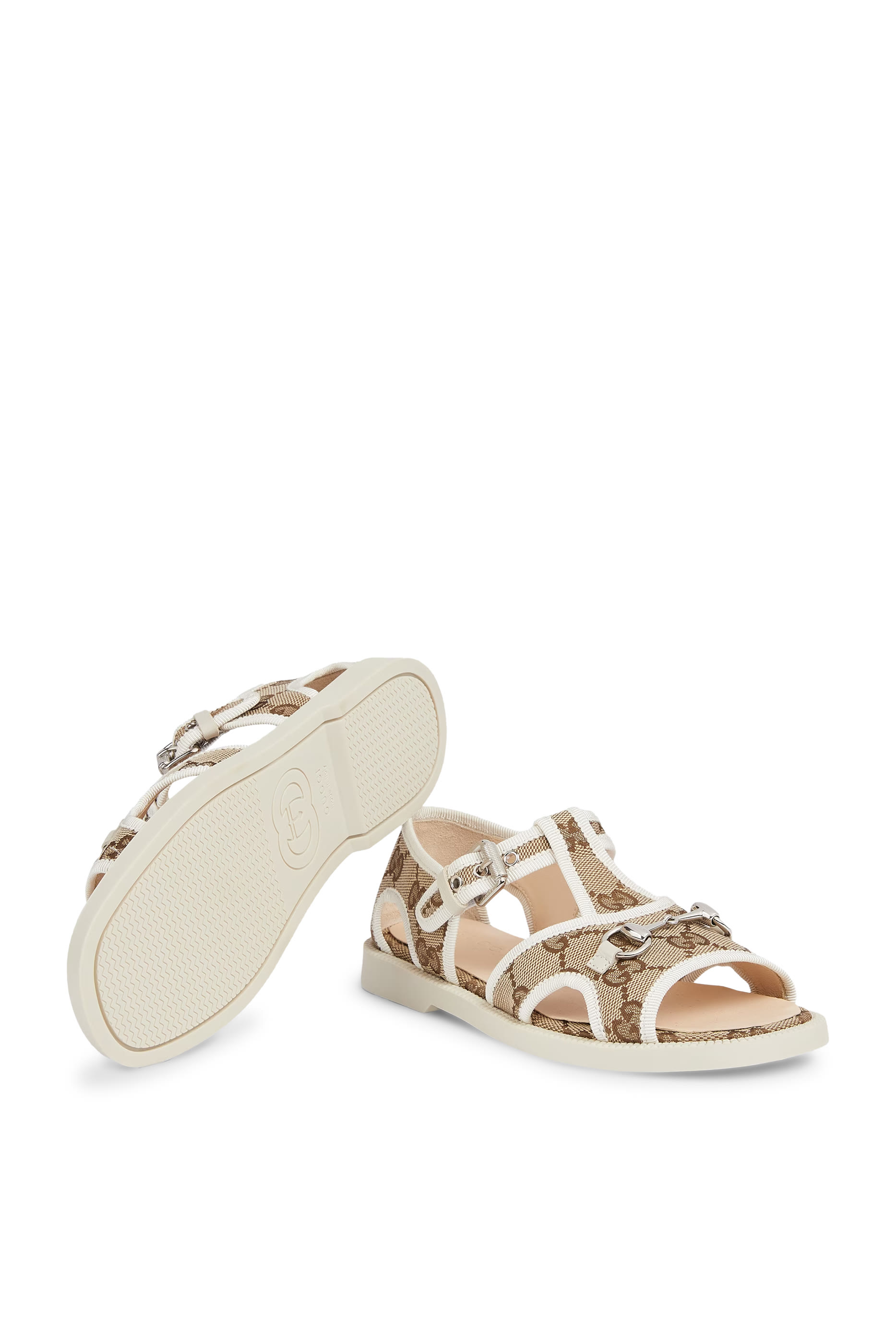 صندل بحلية لجام الحصان ونقشة حرفي شعار الماركة للأطفال