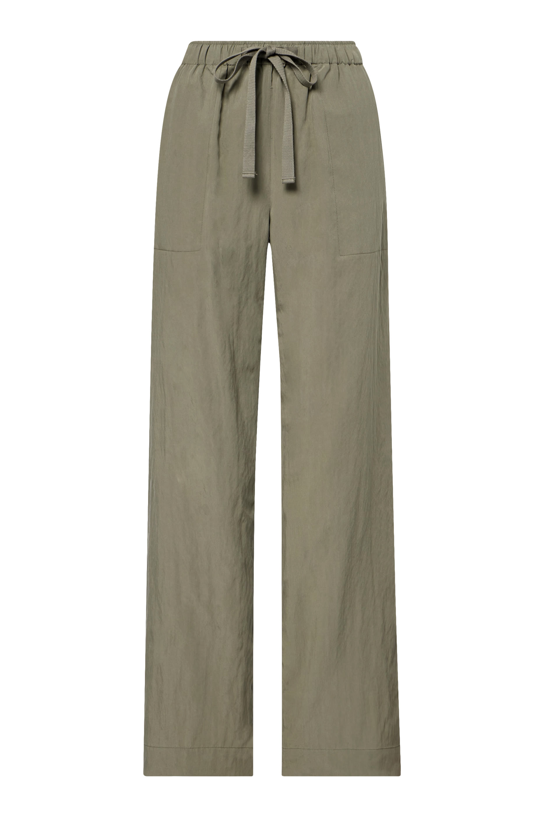 بنطال عملي بخصر متوسط الإرتفاع ورباط تضييق