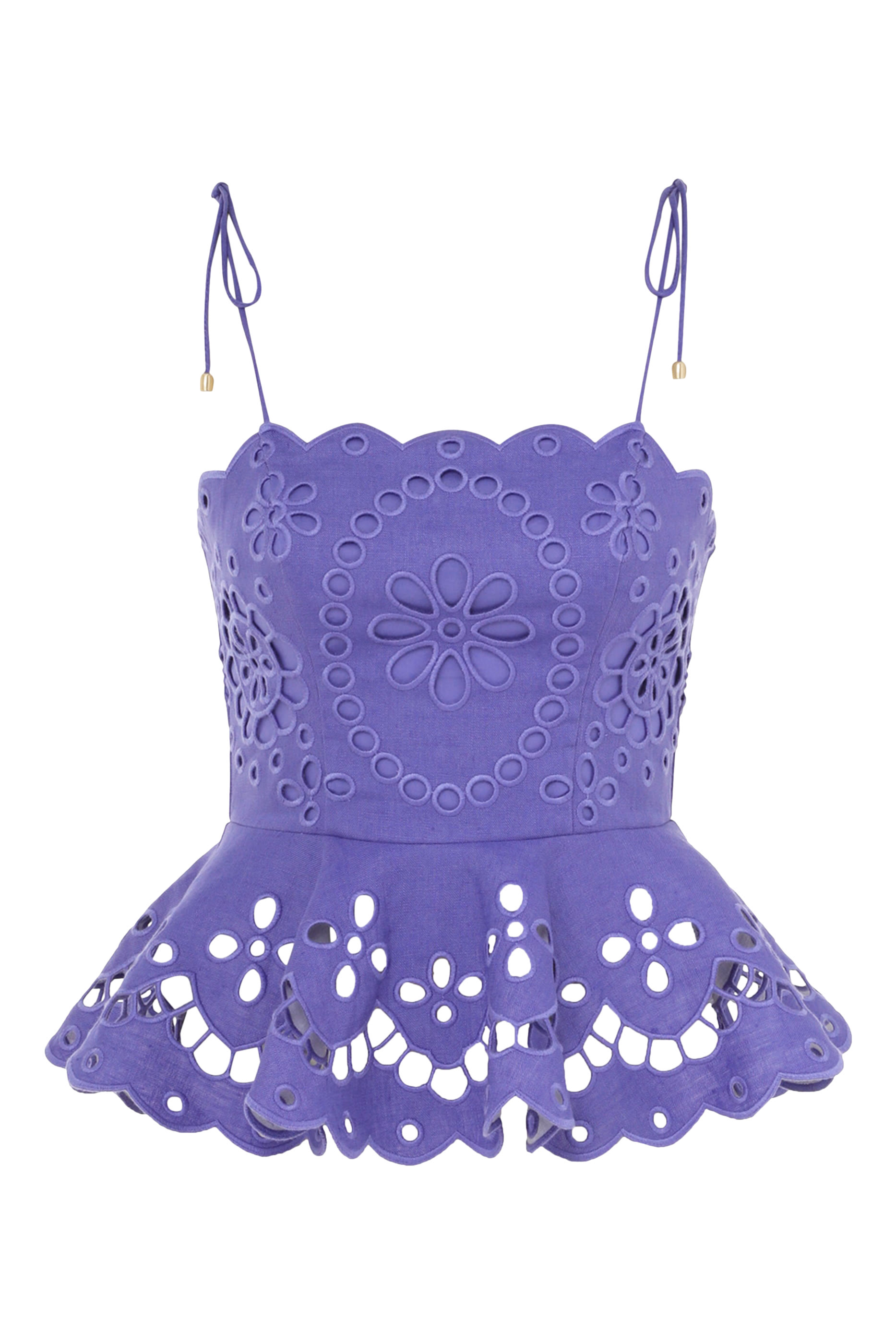 بلوزة بوب مطرزة بحواف صدفية