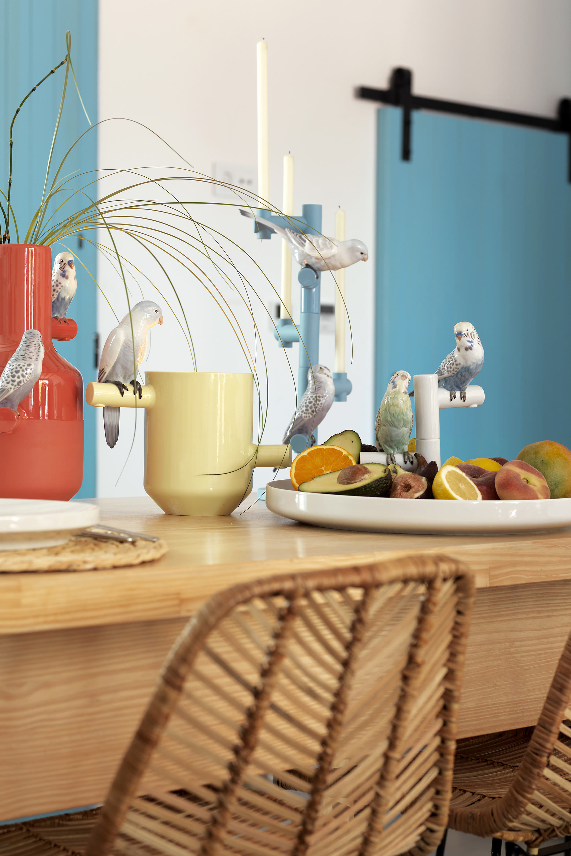 قطعة ديكور تمثال عصافير اللحب