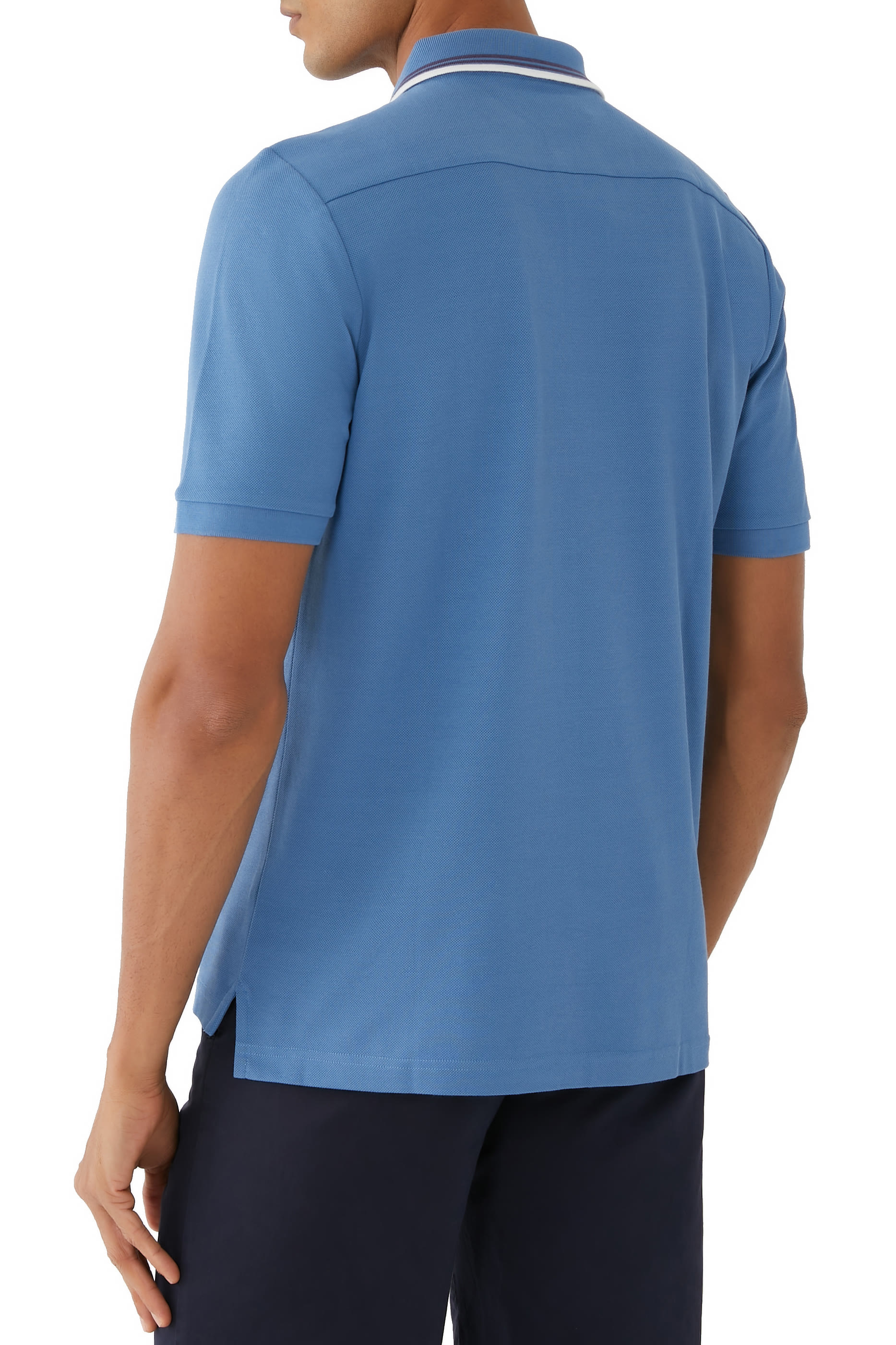 قميص بولو بحافة مخططة