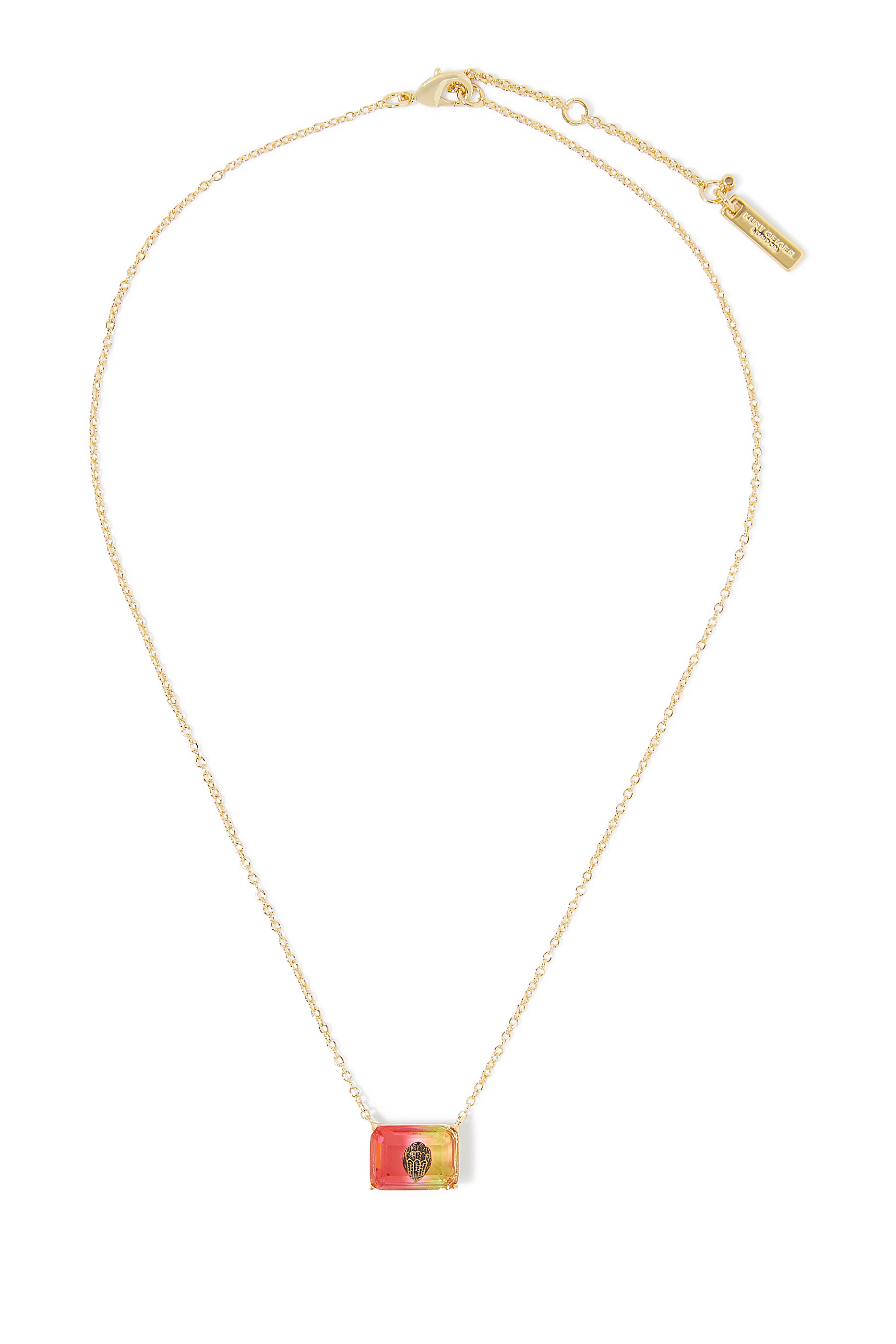 قلادة مرصعة بكريستال والتورمالين شبه الثمين، نحاس