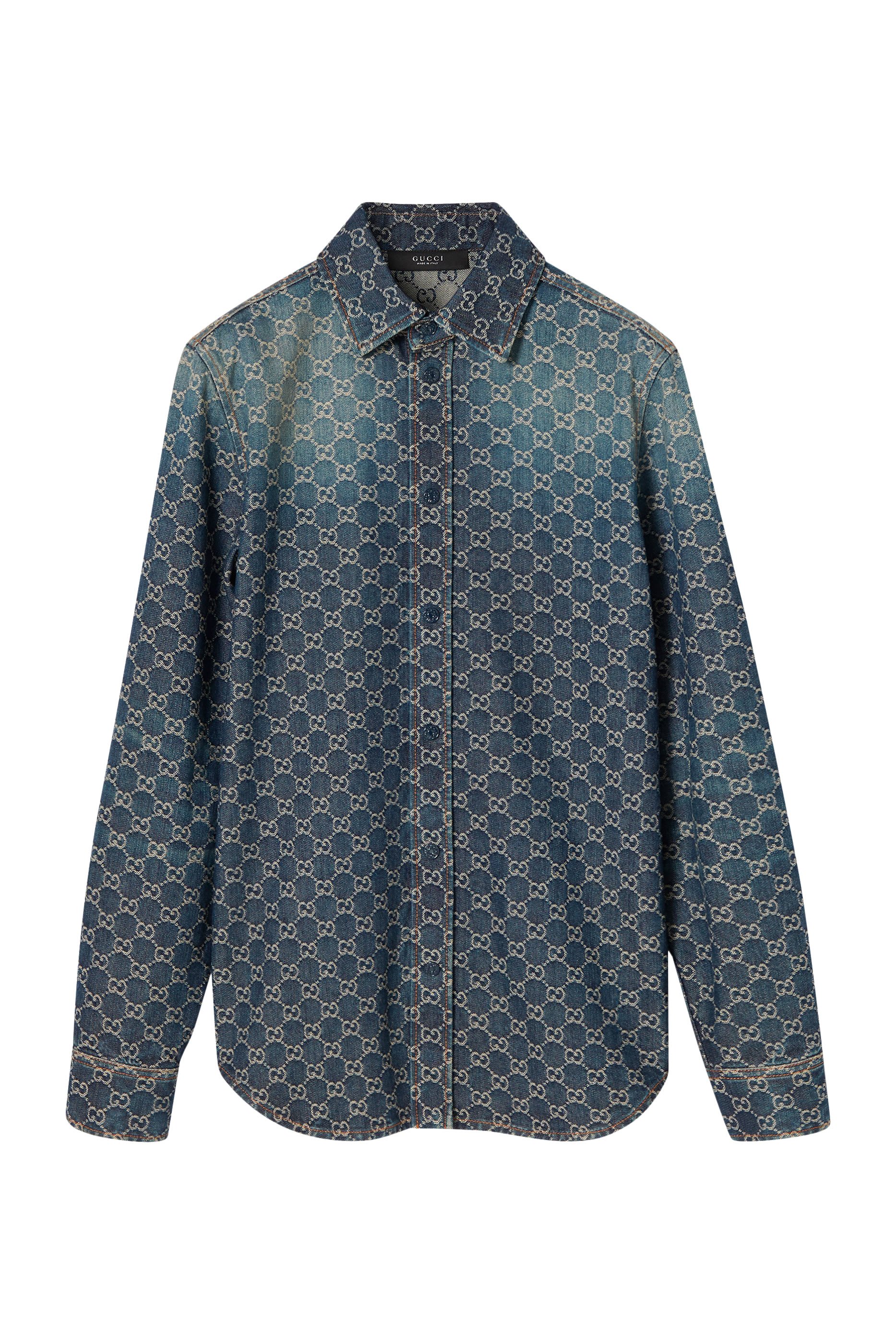 GG Cotton Denim Jacquard Shirt