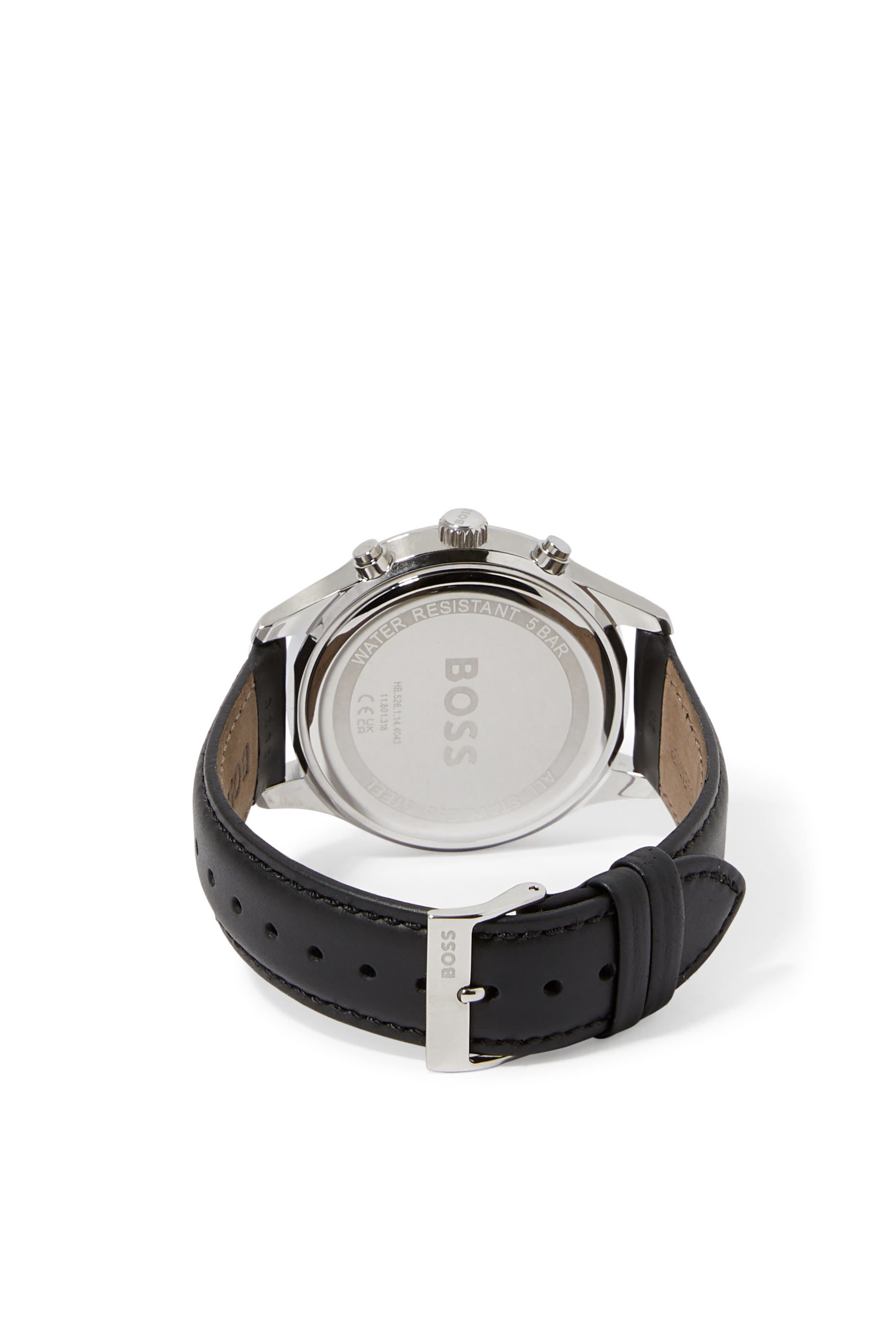 ساعة كرونوغراف بسوار جلد