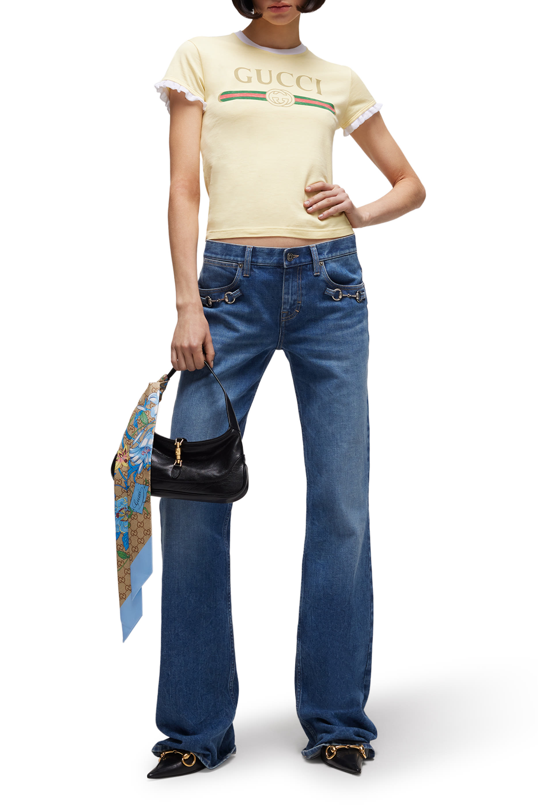 وشاح مزين بطبعات حرير